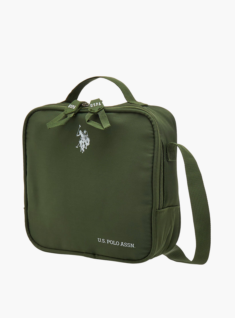 US POLO ASSN. Logo Print Lunch Bag with Zip Closure-school-lunchessentials-lunchbags-image-2