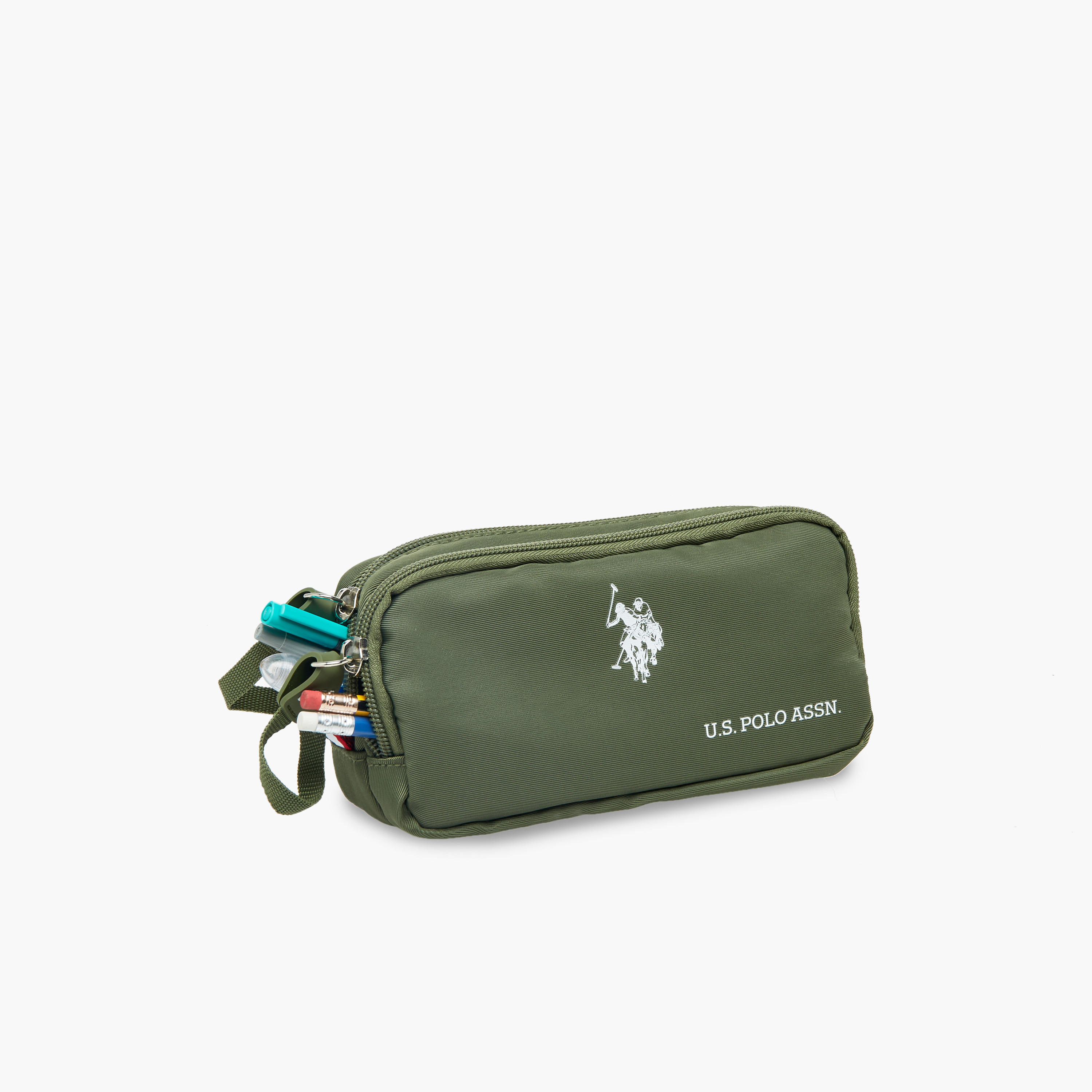 US POLO ASSN. Logo Print Pencil Pouch with Zip Closure-school-stationery-pencilcases-image-6