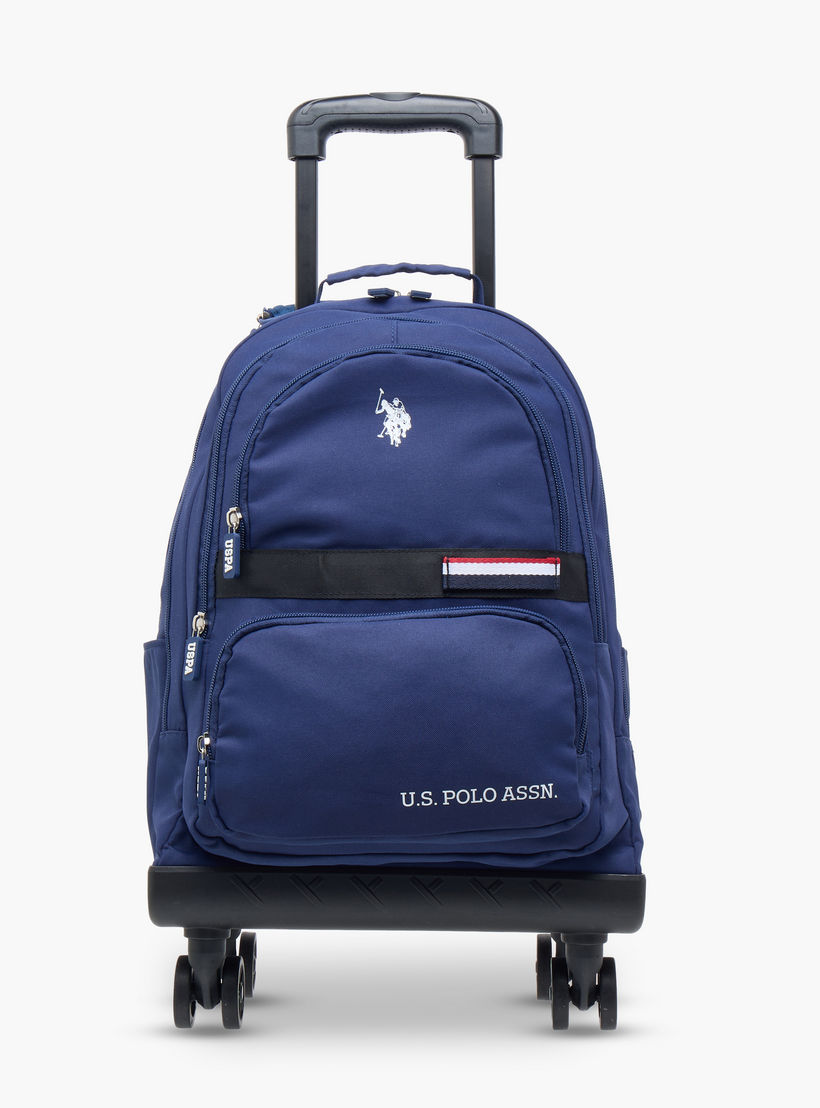 US POLO ASSN. Solid 18-inch Trolley Backpack with Retractable Handle - 46x30x21 cms-school-bagsandbackpacks-trolleybags-image-1