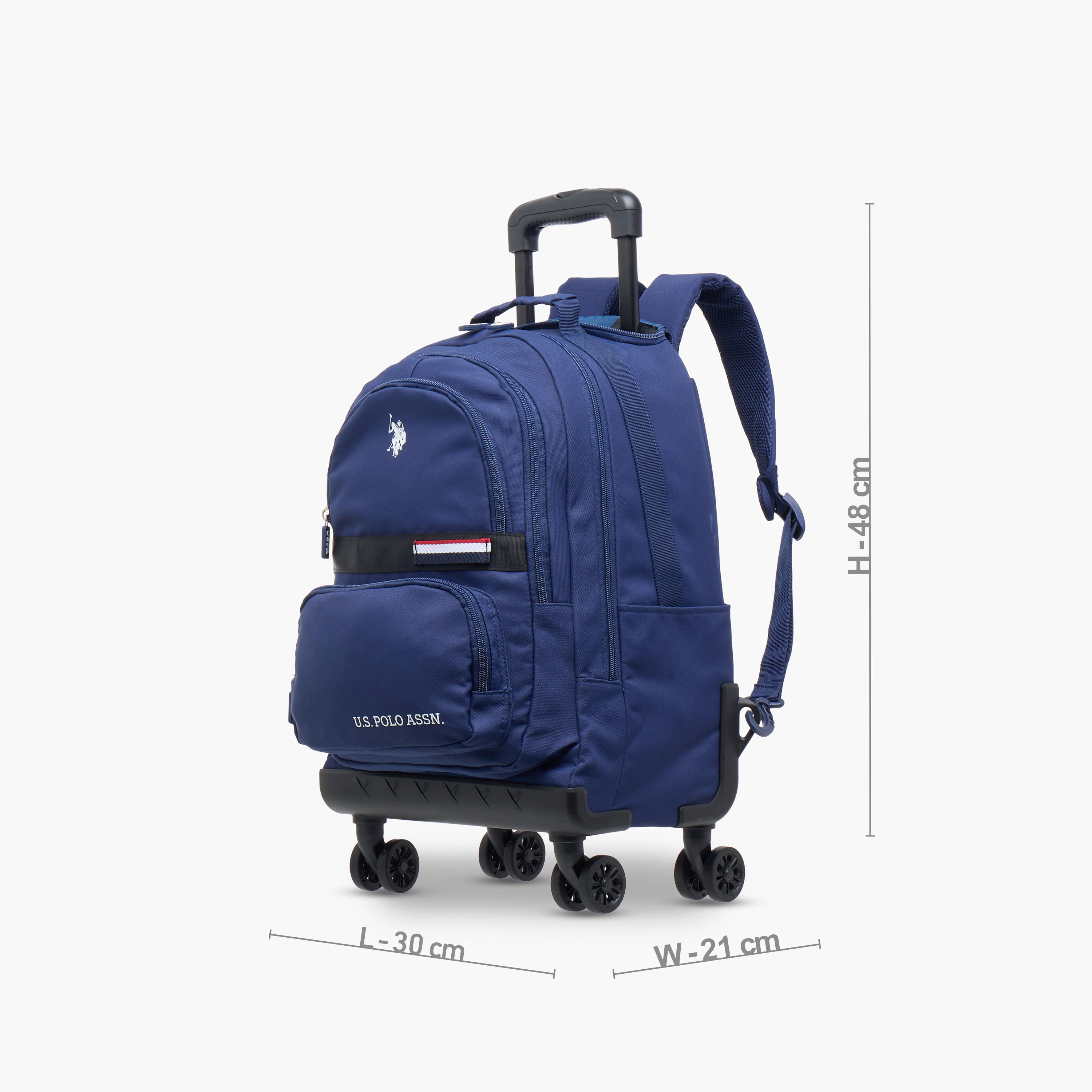 US POLO ASSN. Solid 18-inch Trolley Backpack with Retractable Handle - 46x30x21 cms-school-bagsandbackpacks-trolleybags-image-2