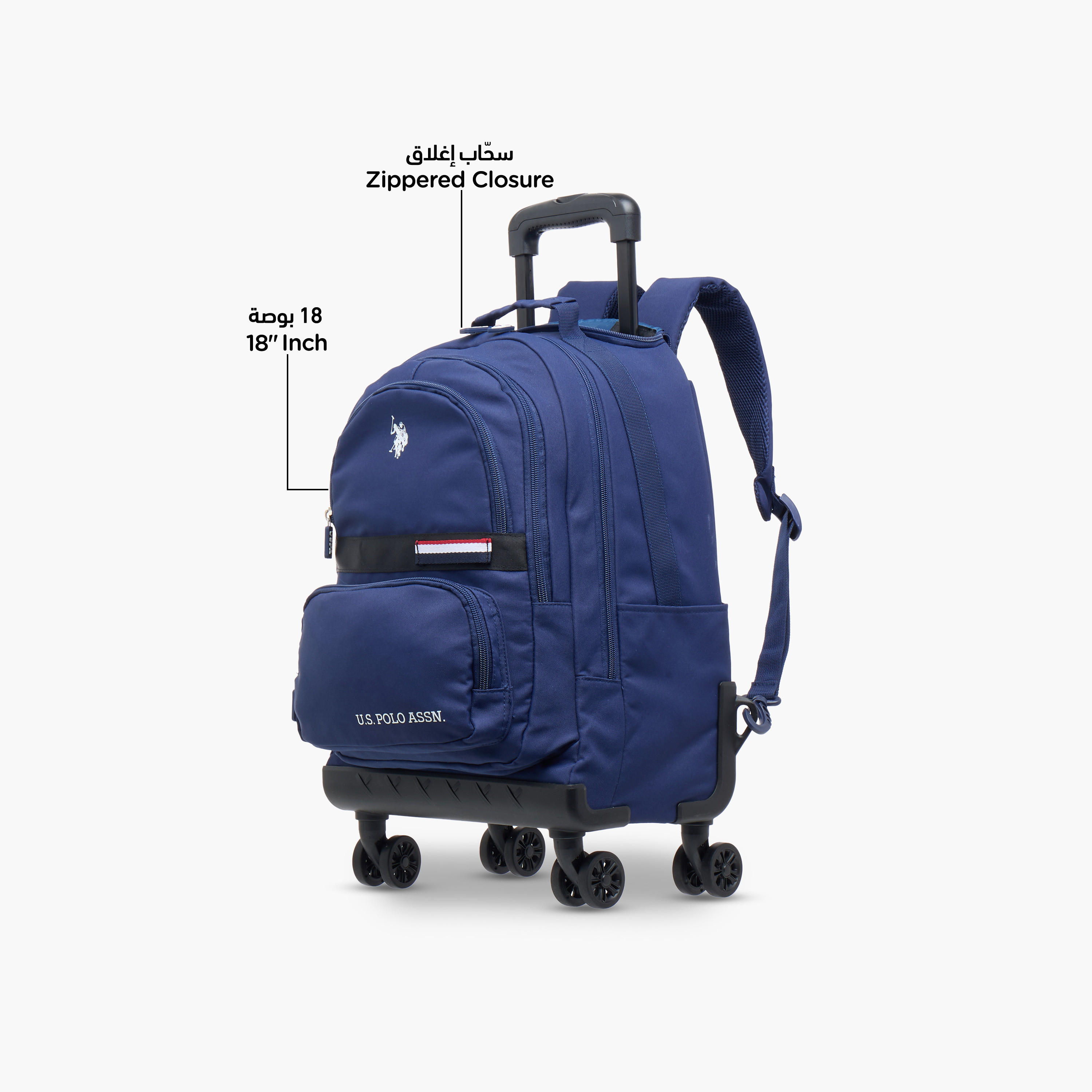 US POLO ASSN. Solid 18-inch Trolley Backpack with Retractable Handle - 46x30x21 cms-school-bagsandbackpacks-trolleybags-image-6