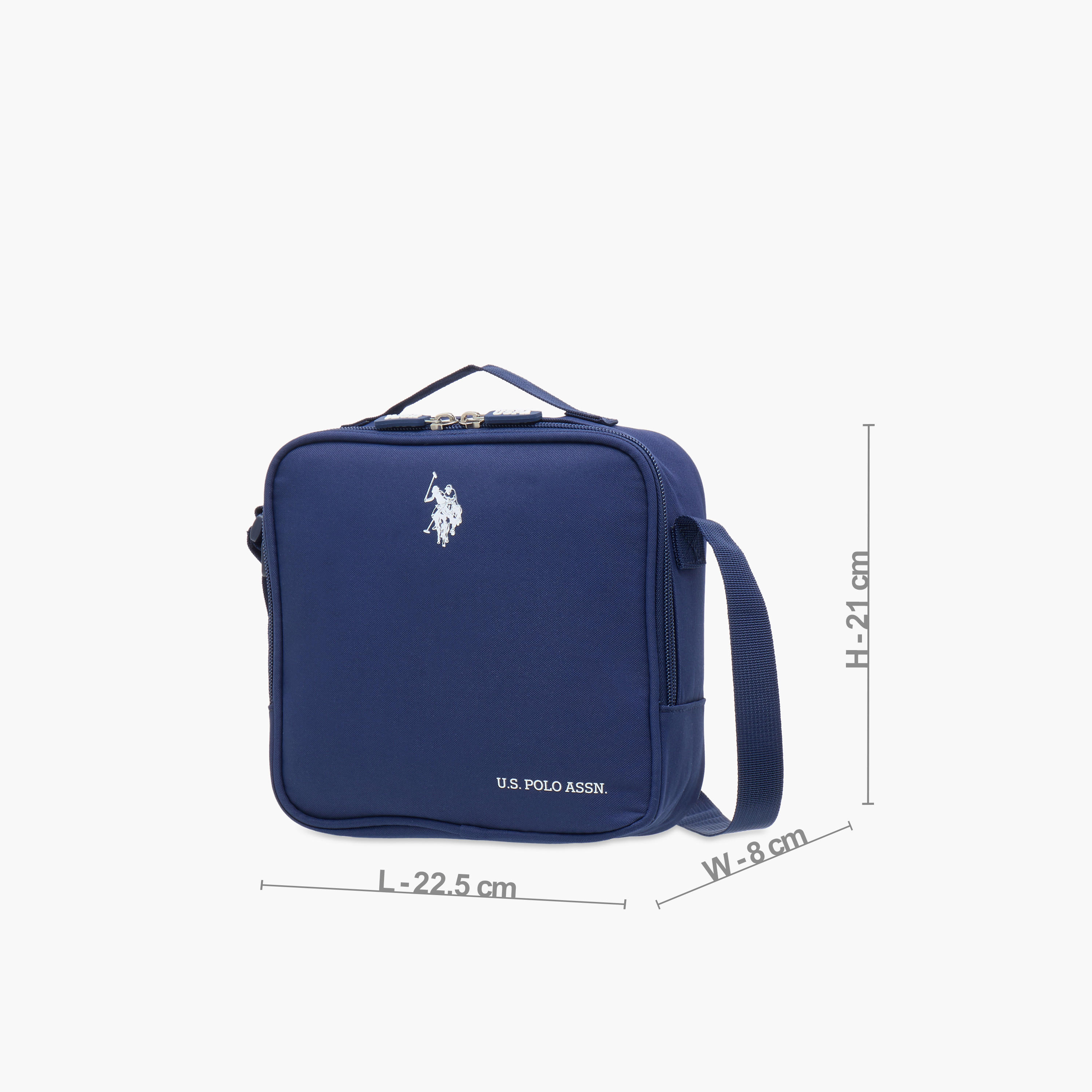 US POLO ASSN.Logo Print Lunch Bag with Zip Closure-school-lunchessentials-lunchbags-image-2