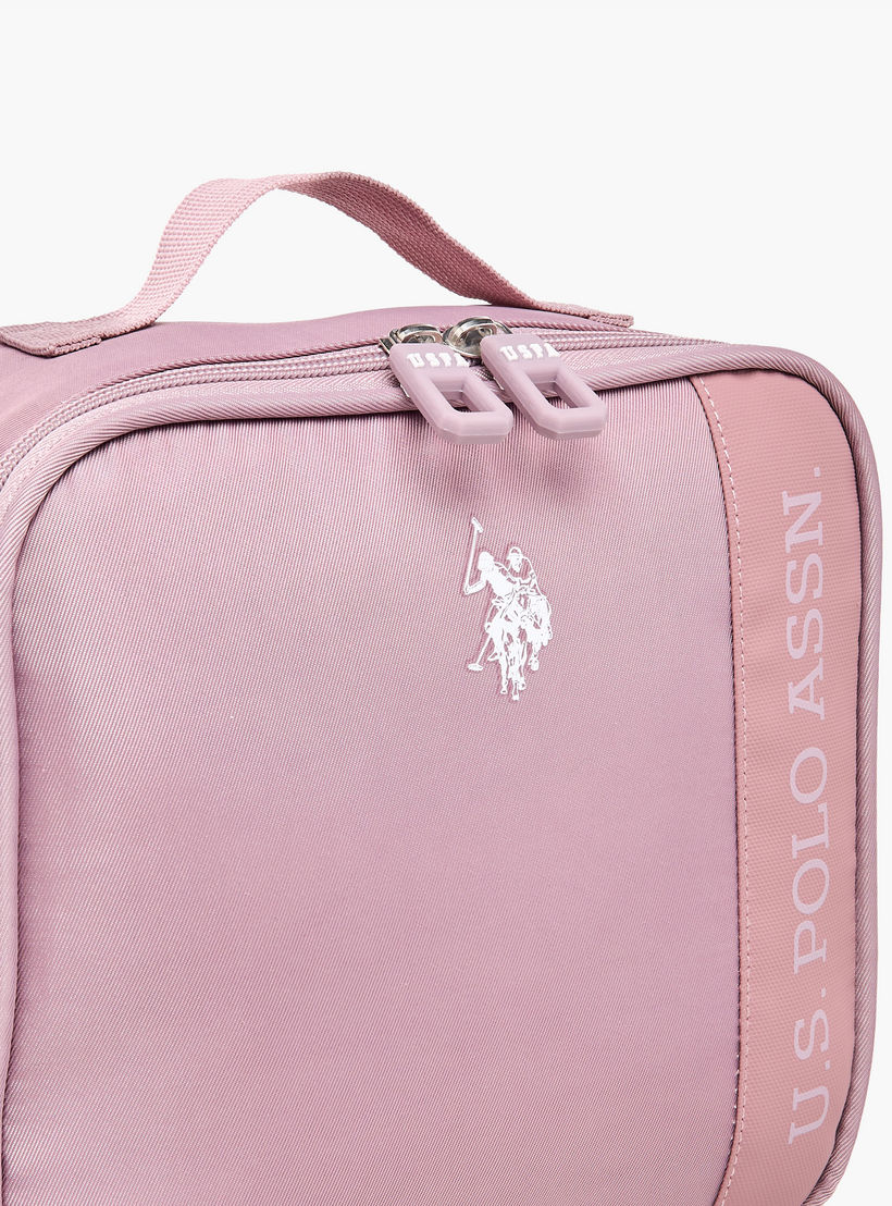 US Polo ASSN. Logo Print Lunch Bag with Zip Closure-school-lunchessentials-lunchbags-image-5