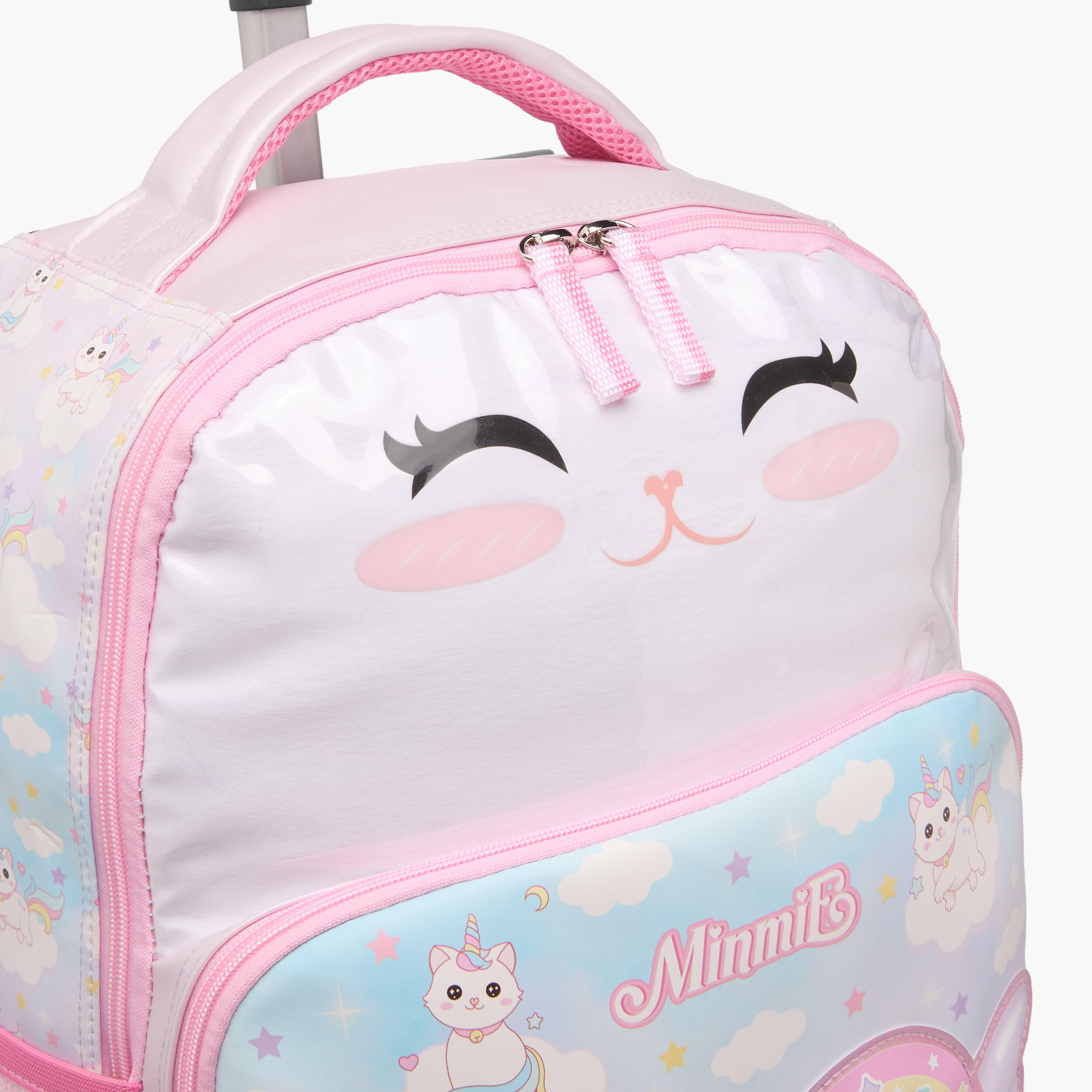 Minmie Cats Trolley Bag for Girls 5-8 Years with Retractable Handle – 18 inches-school-bagsandbackpacks-trolleybags-image-6