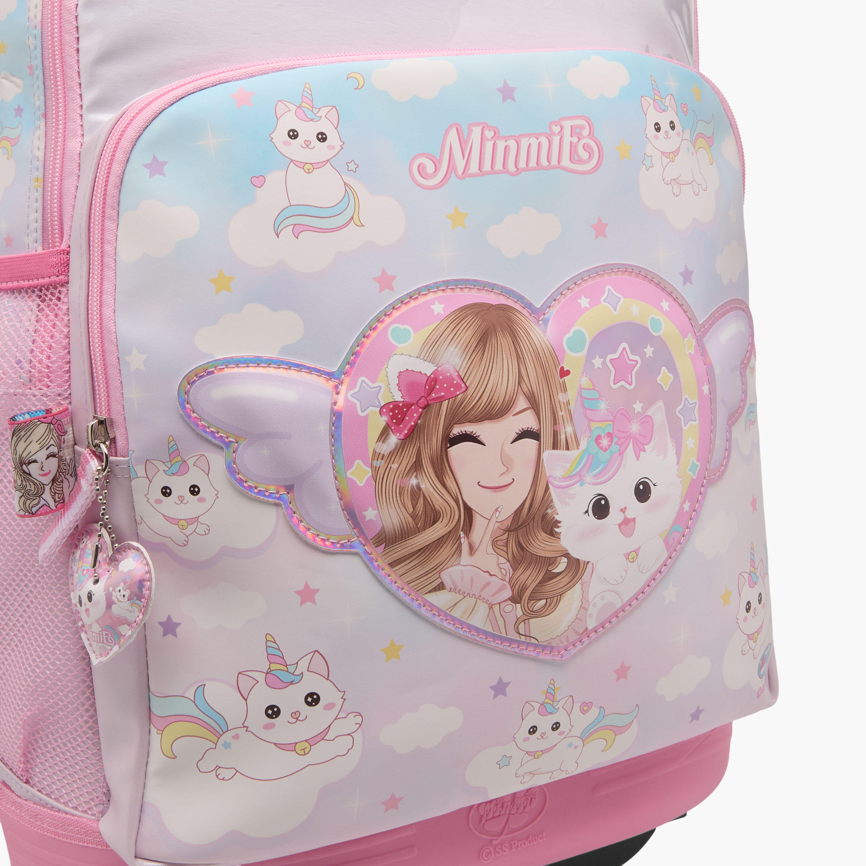 Minmie Cats Trolley Bag for Girls 5-8 Years with Retractable Handle – 18 inches-school-bagsandbackpacks-trolleybags-image-7