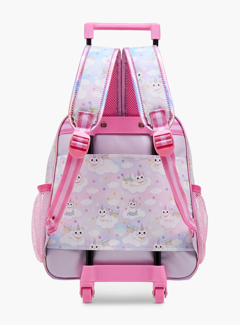 Minmie Cats Trolley Bag for Girls 5-8 Years with Retractable Handle – 12 inches-school-bagsandbackpacks-trolleybags-image-5