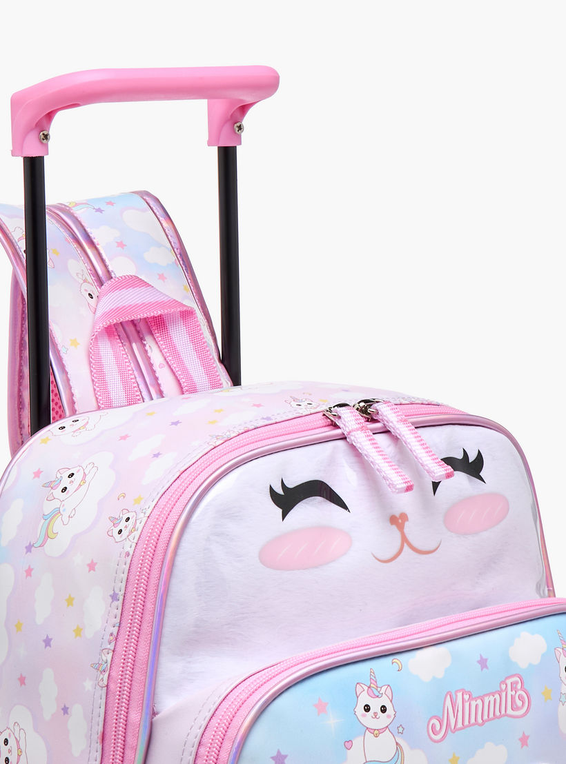 Minmie Cats Trolley Bag for Girls 5-8 Years with Retractable Handle – 12 inches-school-bagsandbackpacks-trolleybags-image-8