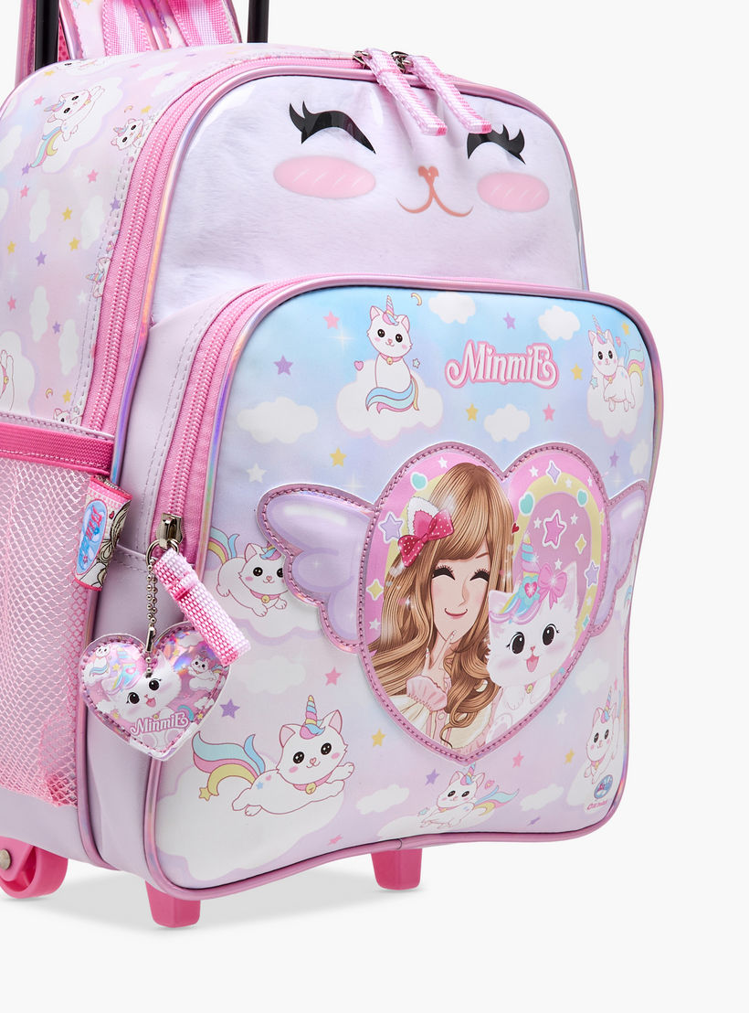 Minmie Cats Trolley Bag for Girls 5-8 Years with Retractable Handle – 12 inches-school-bagsandbackpacks-trolleybags-image-9
