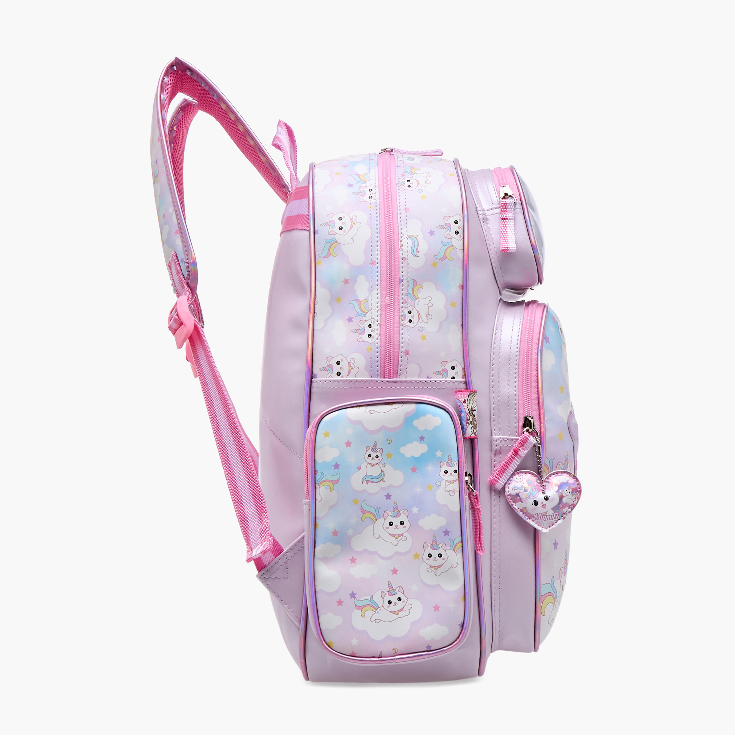 Minmie Caticorn Print 16-inch Backpack with Adjustable Shoulder Straps - 31x13x40 cms-school-bagsandbackpacks-backpacks-image-3