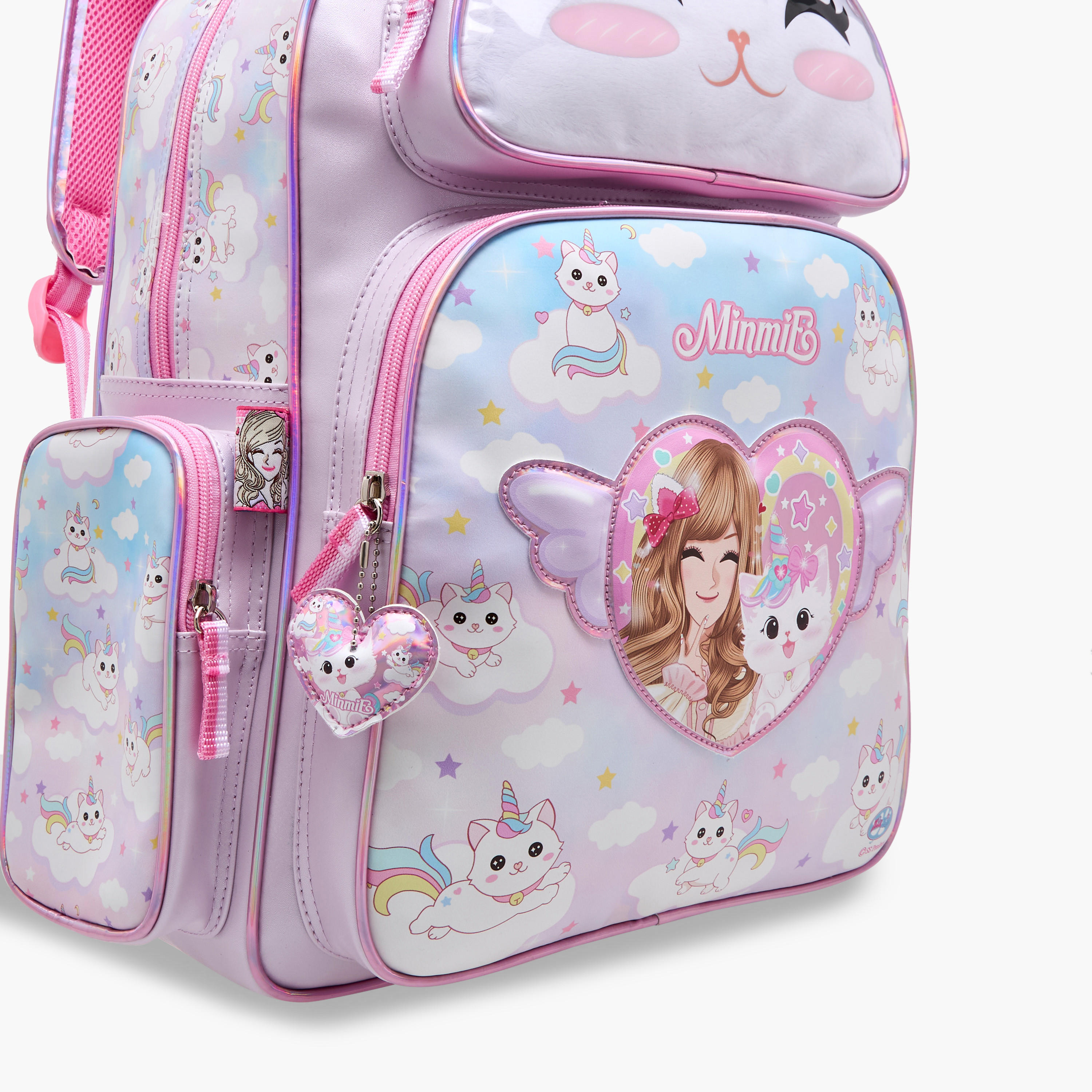 Minmie Caticorn Print 16-inch Backpack with Adjustable Shoulder Straps - 31x13x40 cms-school-bagsandbackpacks-backpacks-image-8
