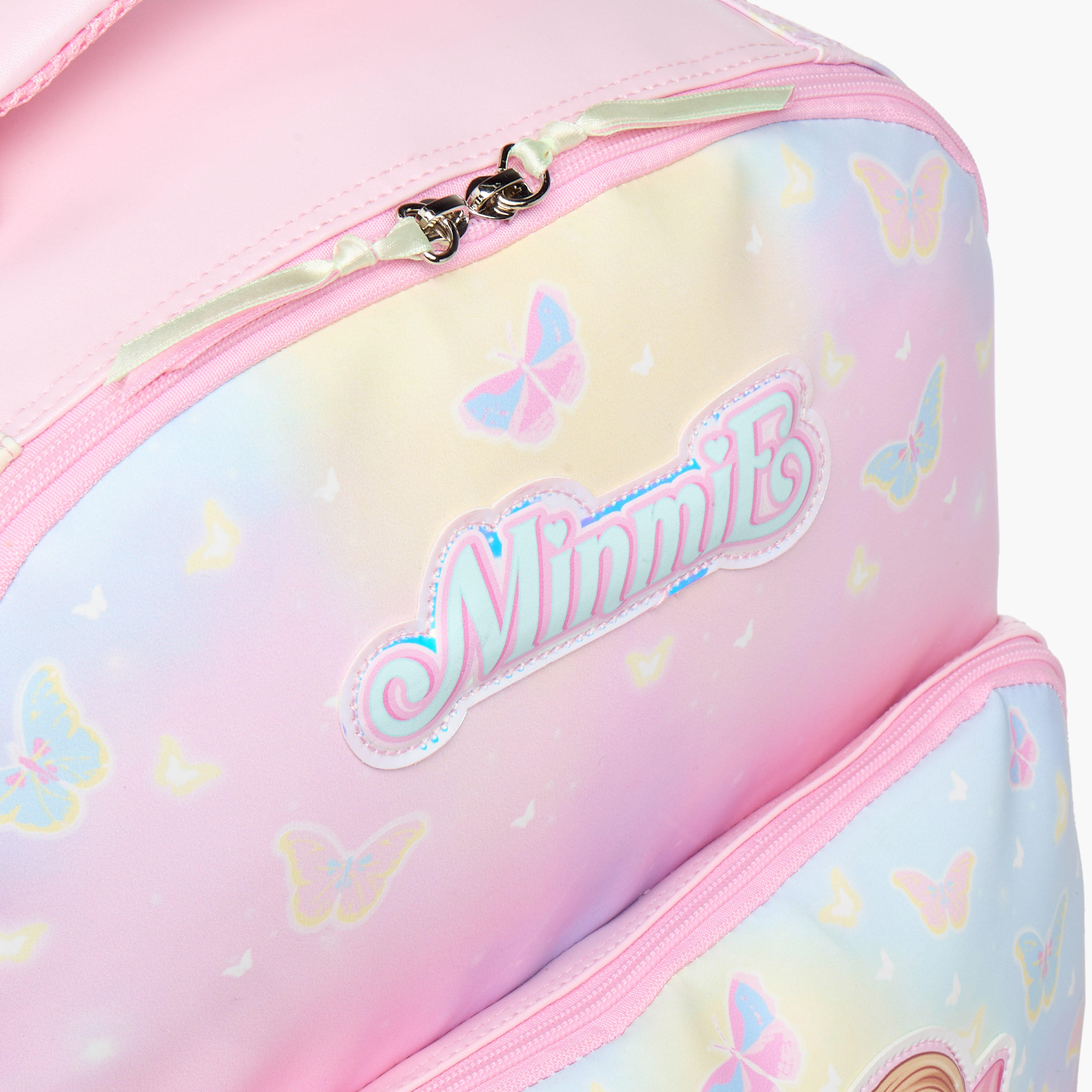شنطة ترولي للبنات 5-8 سنوات بمقبض قابل للسحب وتصميم فراشة من مينمي - 18 بوصة-school-bagsandbackpacks-trolleybags-image-10