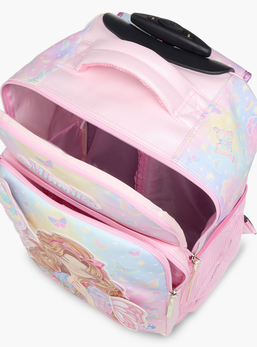 شنطة ترولي للبنات 5-8 سنوات بمقبض قابل للسحب وتصميم فراشة من مينمي - 18 بوصة-school-bagsandbackpacks-trolleybags-image-14
