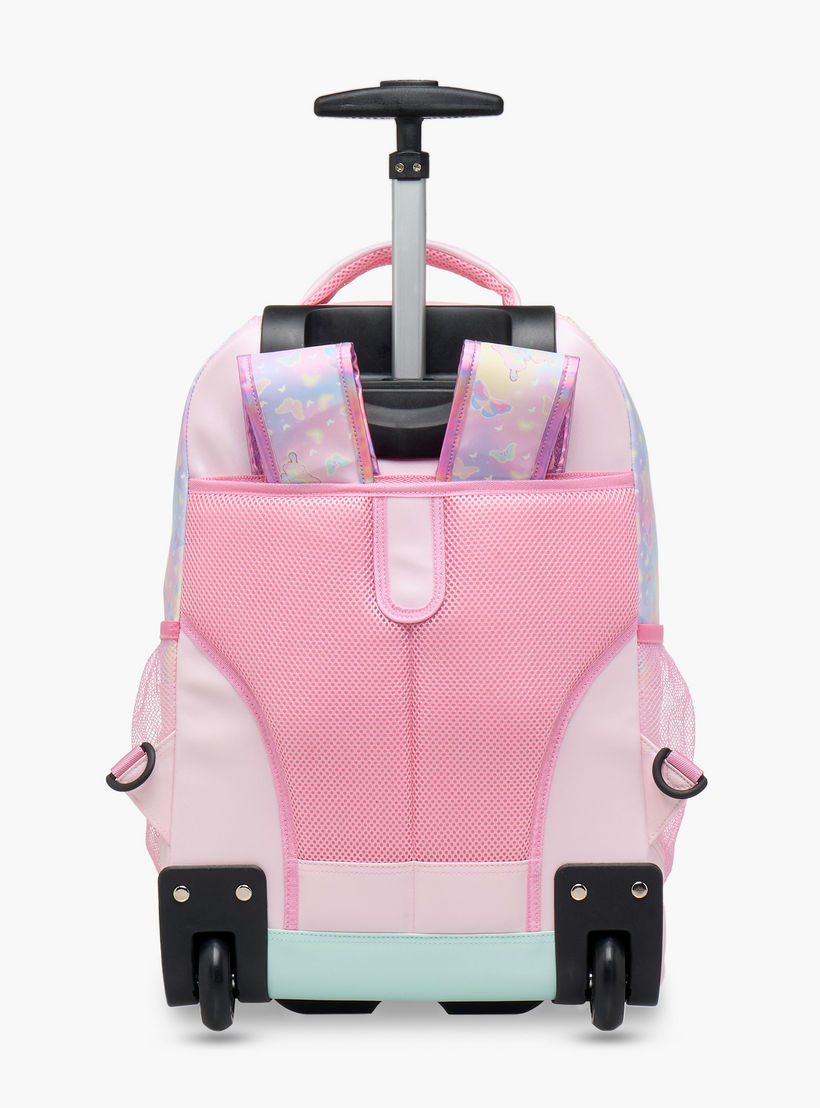 شنطة ترولي للبنات 5-8 سنوات بمقبض قابل للسحب وتصميم فراشة من مينمي - 18 بوصة-school-bagsandbackpacks-trolleybags-image-8
