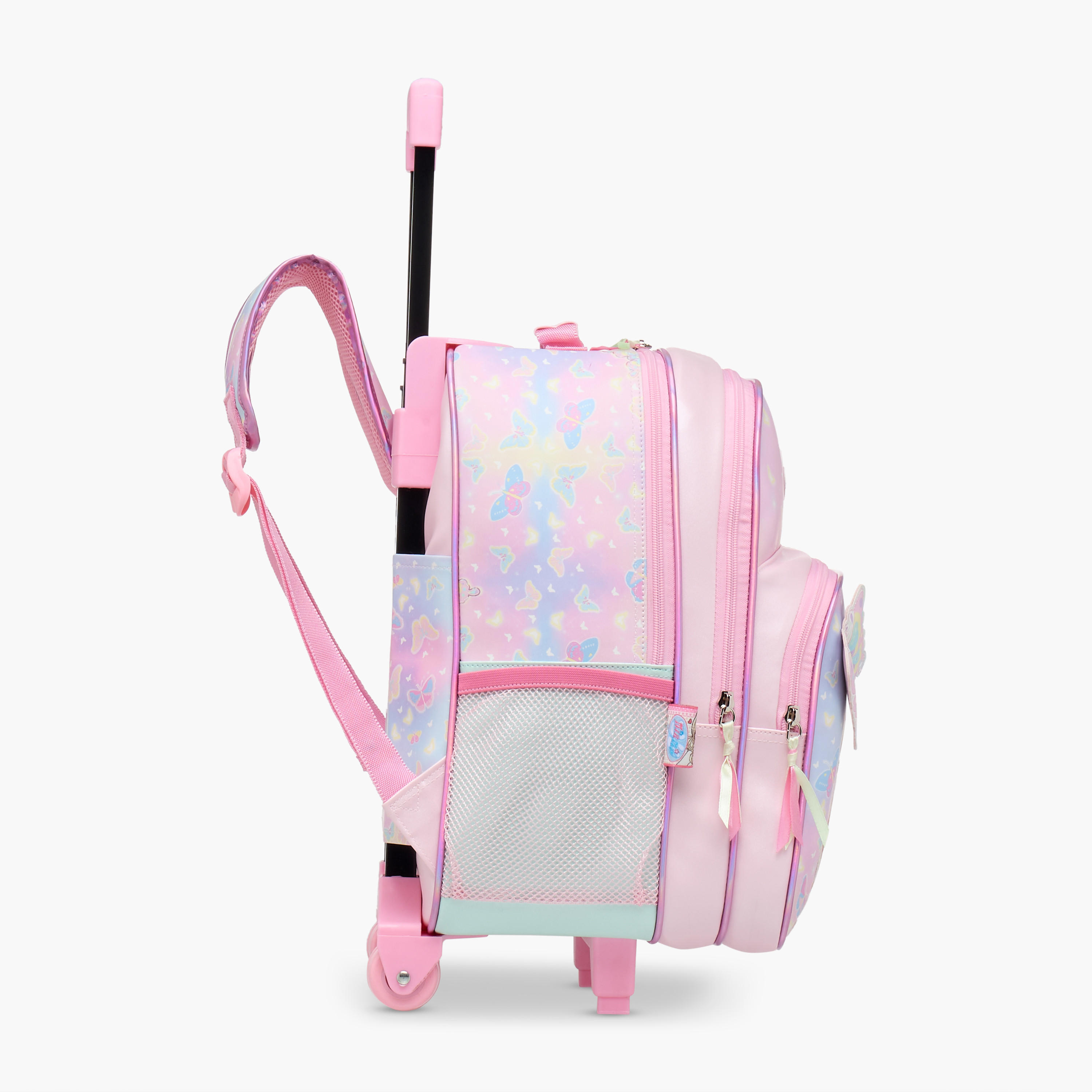 شنطة ترولي للبنات 5-8 سنوات بمقبض قابل للسحب وتصميم فراشة من مينمي - 14 بوصة-school-bagsandbackpacks-trolleybags-image-3