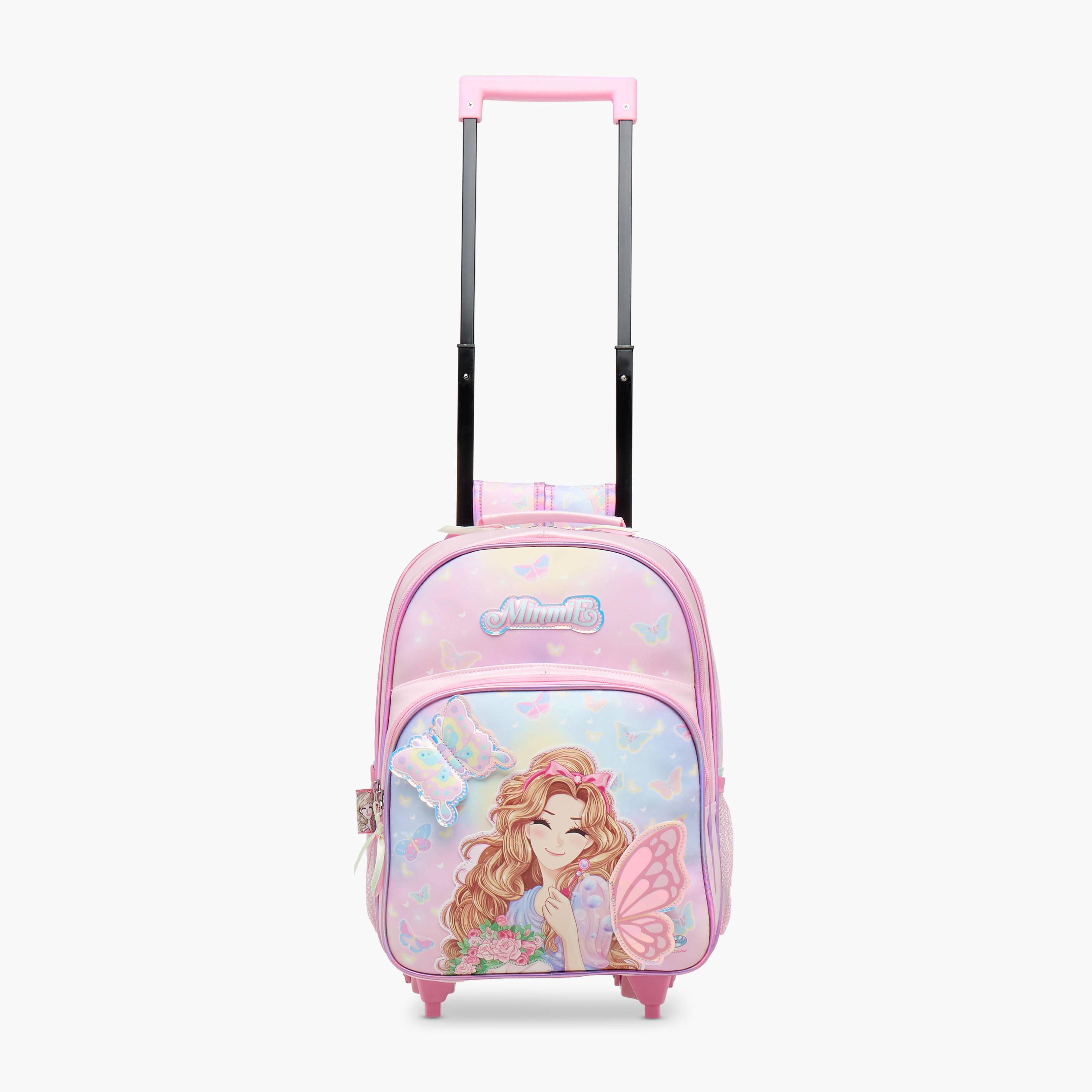 Minmie Butterfly Trolley Bag for Girls 5-8 Years with Retractable Handle – 14 inches-school-bagsandbackpacks-trolleybags-image-7