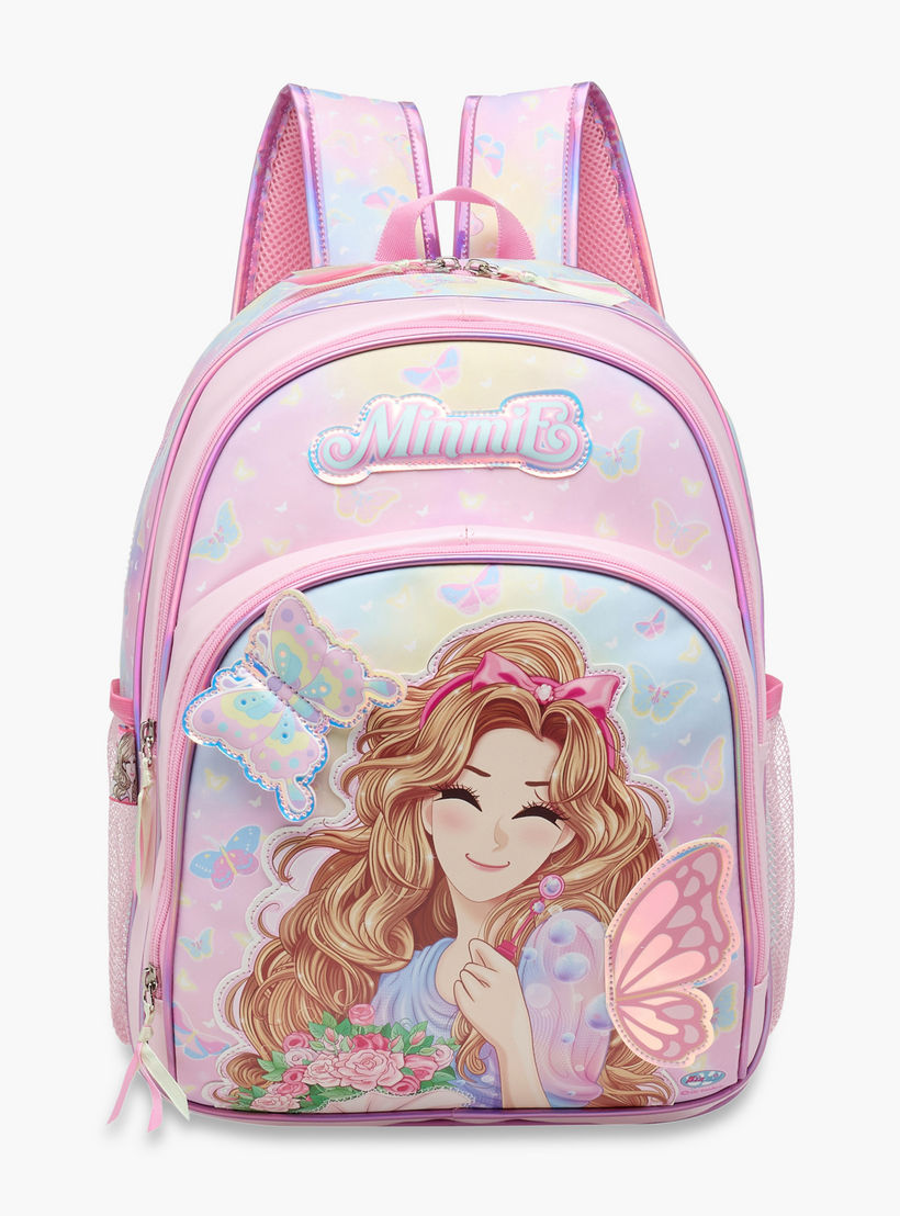 Minmie Graphic Print 16-inch Backpack with Adjustable Shoulder Straps - 31x15x41 cms-school-bagsandbackpacks-backpacks-image-1