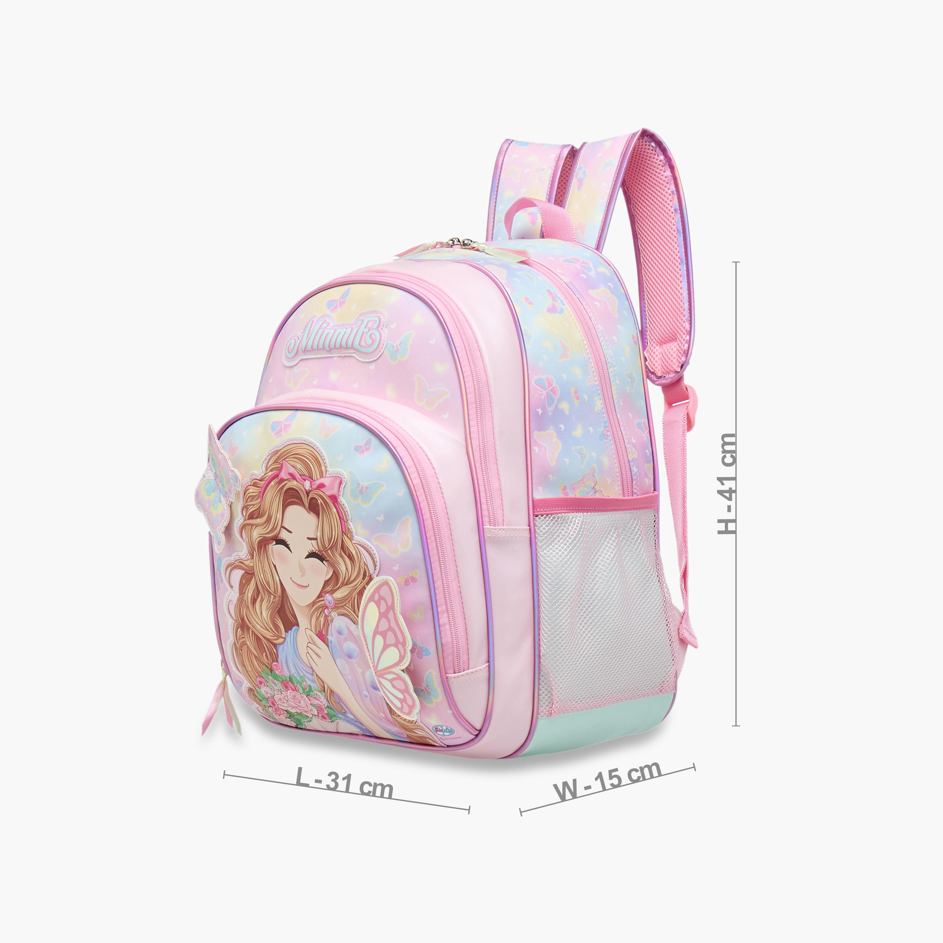 Minmie Graphic Print 16-inch Backpack with Adjustable Shoulder Straps - 31x15x41 cms-school-bagsandbackpacks-backpacks-image-2