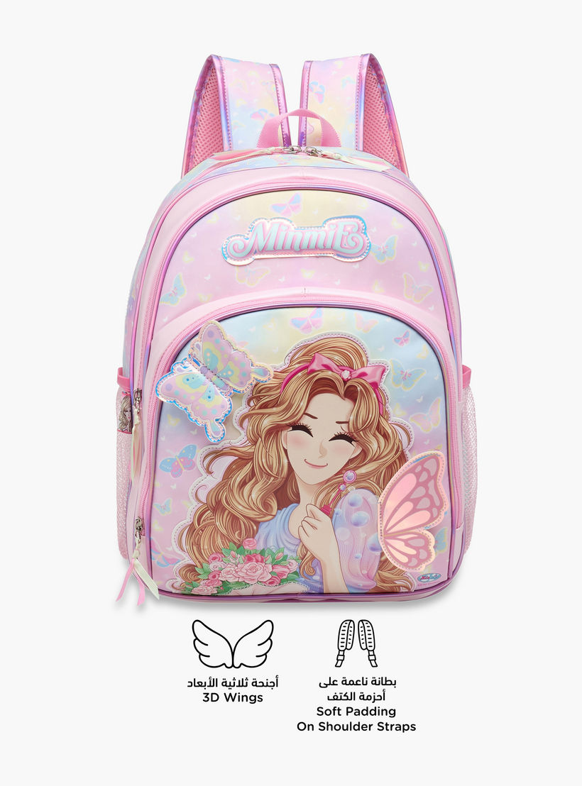 Minmie Graphic Print 16-inch Backpack with Adjustable Shoulder Straps - 31x15x41 cms-school-bagsandbackpacks-backpacks-image-4