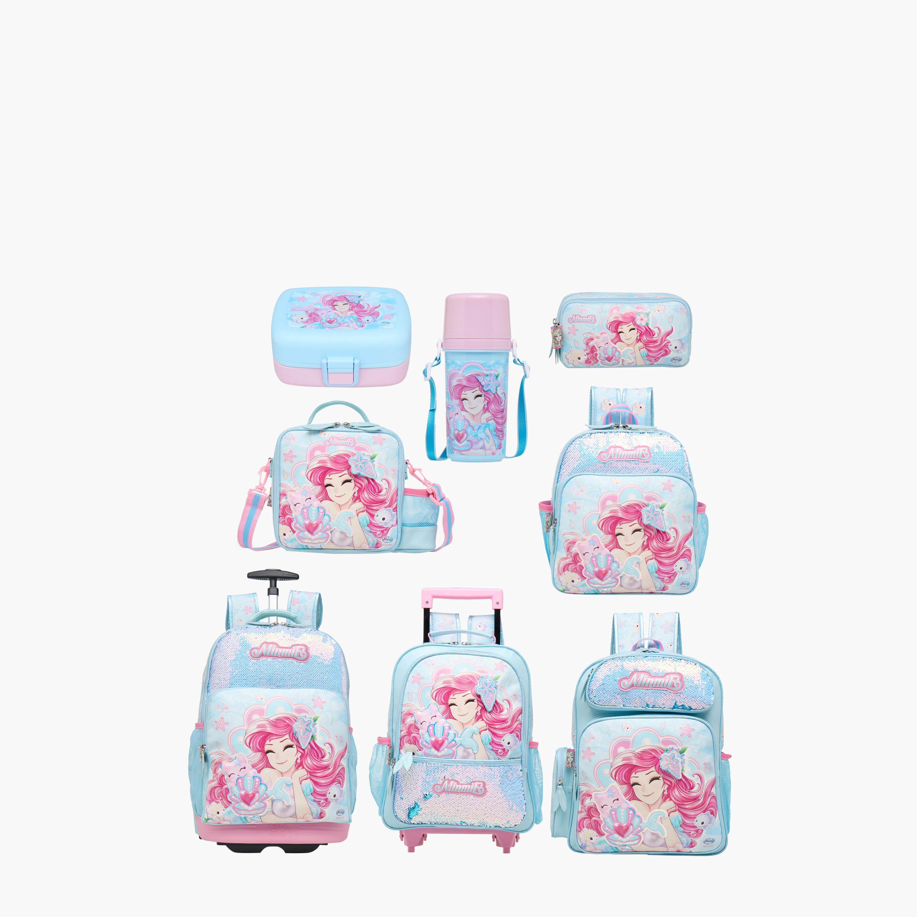 Minmie Mermaid Sequin Print 12-inch Backpack with Adjustable Shoulder Straps - 28x10x30 cms-school-bagsandbackpacks-backpacks-image-11