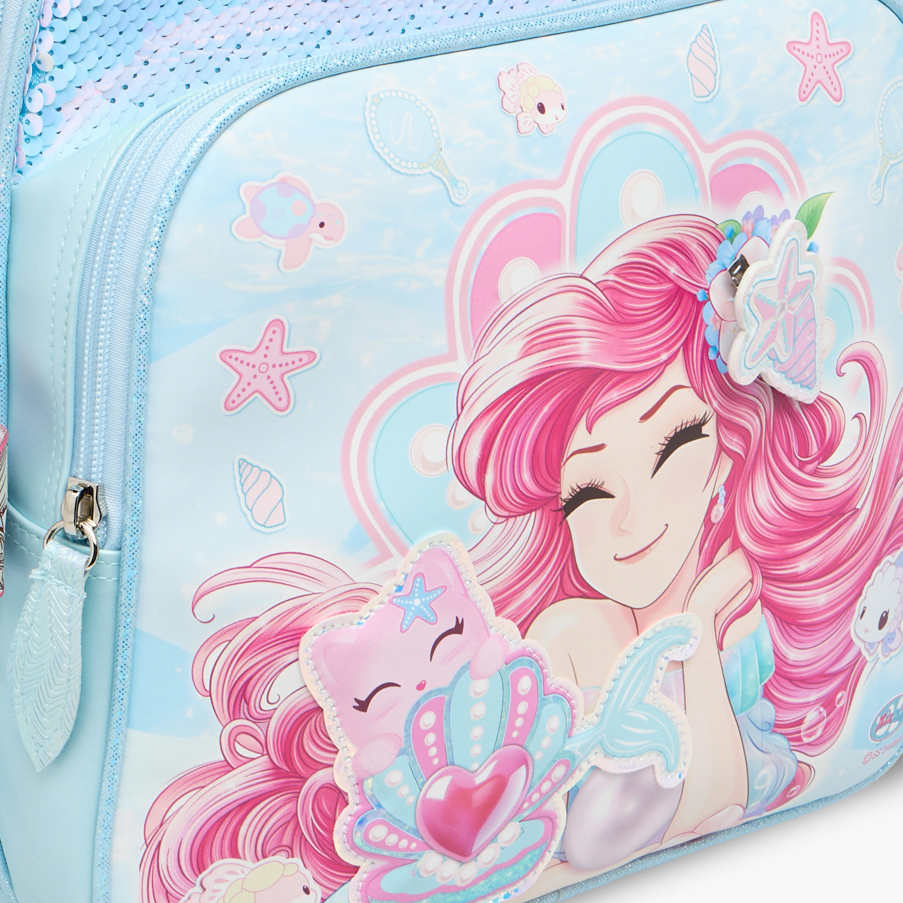 Minmie Mermaid Sequin Print 12-inch Backpack with Adjustable Shoulder Straps - 28x10x30 cms-school-bagsandbackpacks-backpacks-image-7