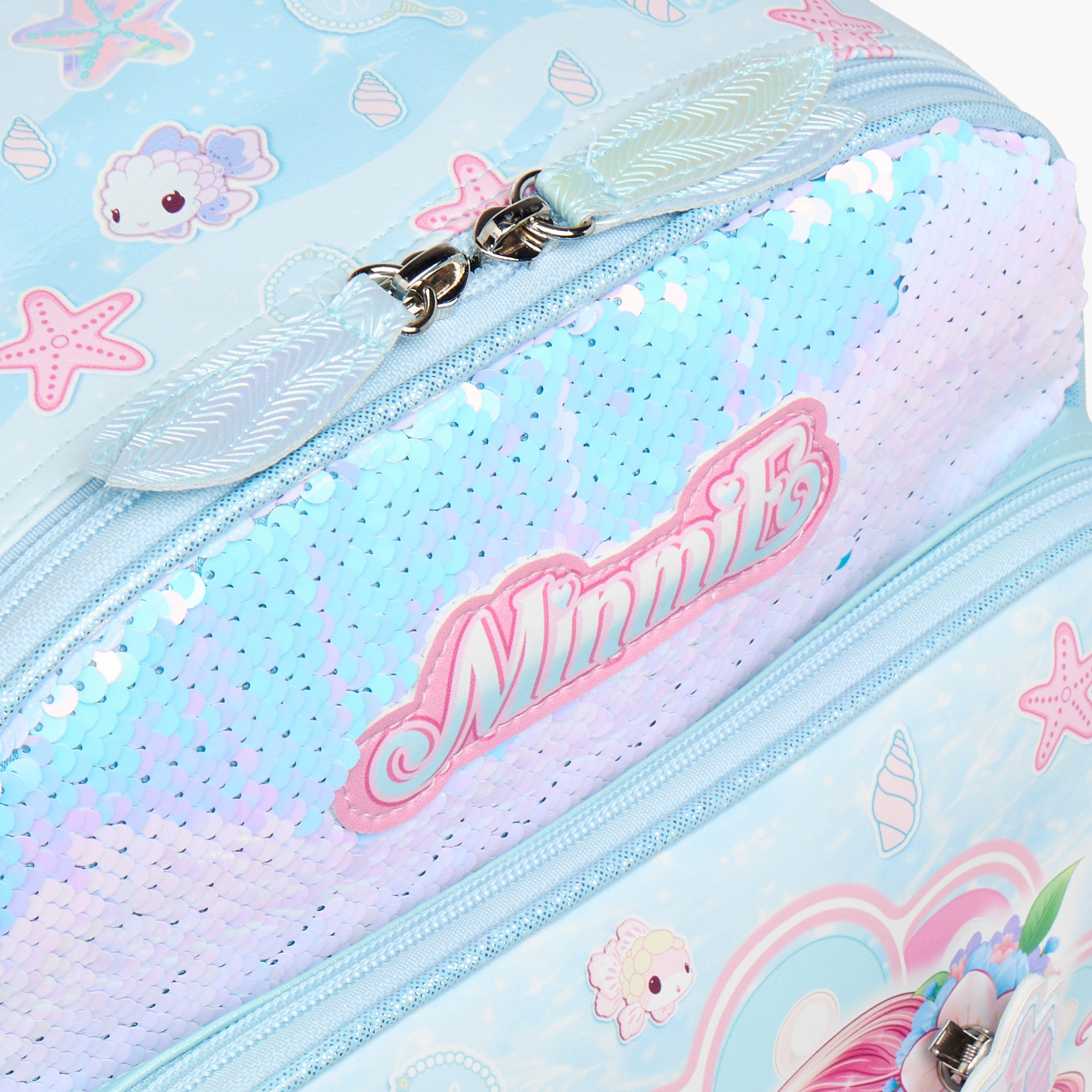 Minmie Mermaid Sequin Print 12-inch Backpack with Adjustable Shoulder Straps - 28x10x30 cms-school-bagsandbackpacks-backpacks-image-8