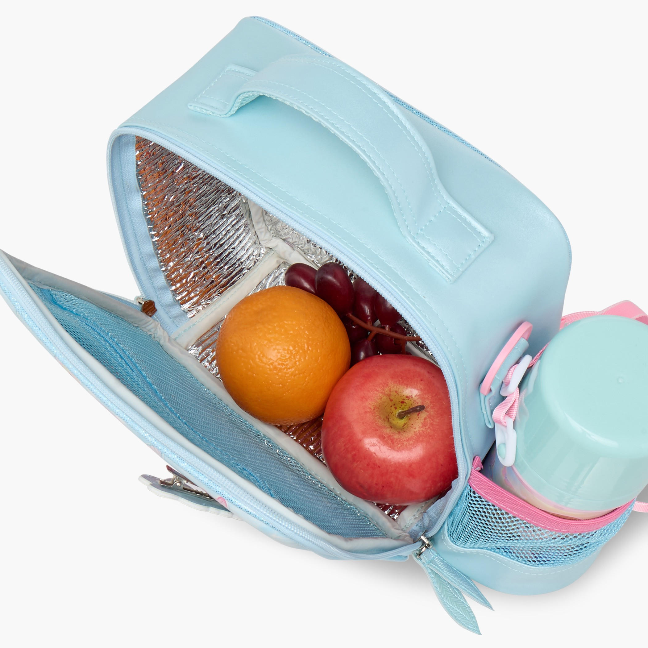 Minmie Mermaid Print Lunch Bag with Detachable Strap and Zip Closure-school-lunchessentials-lunchbags-image-7