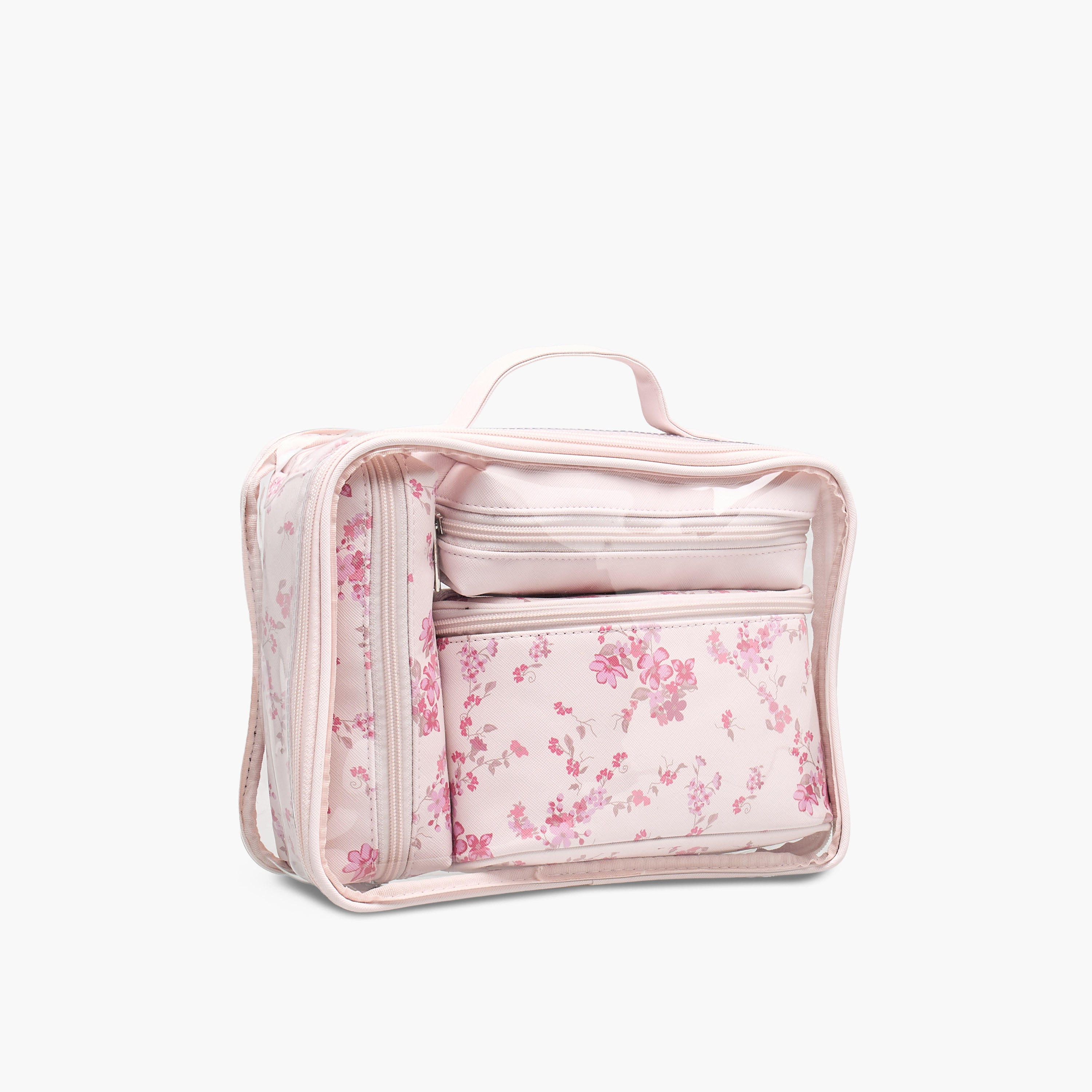 Floral Print 4-Piece Cosmetic Bag Set-beautyandpersonalcare-makeup-brushesandaccessories-makeuppouches-image-3