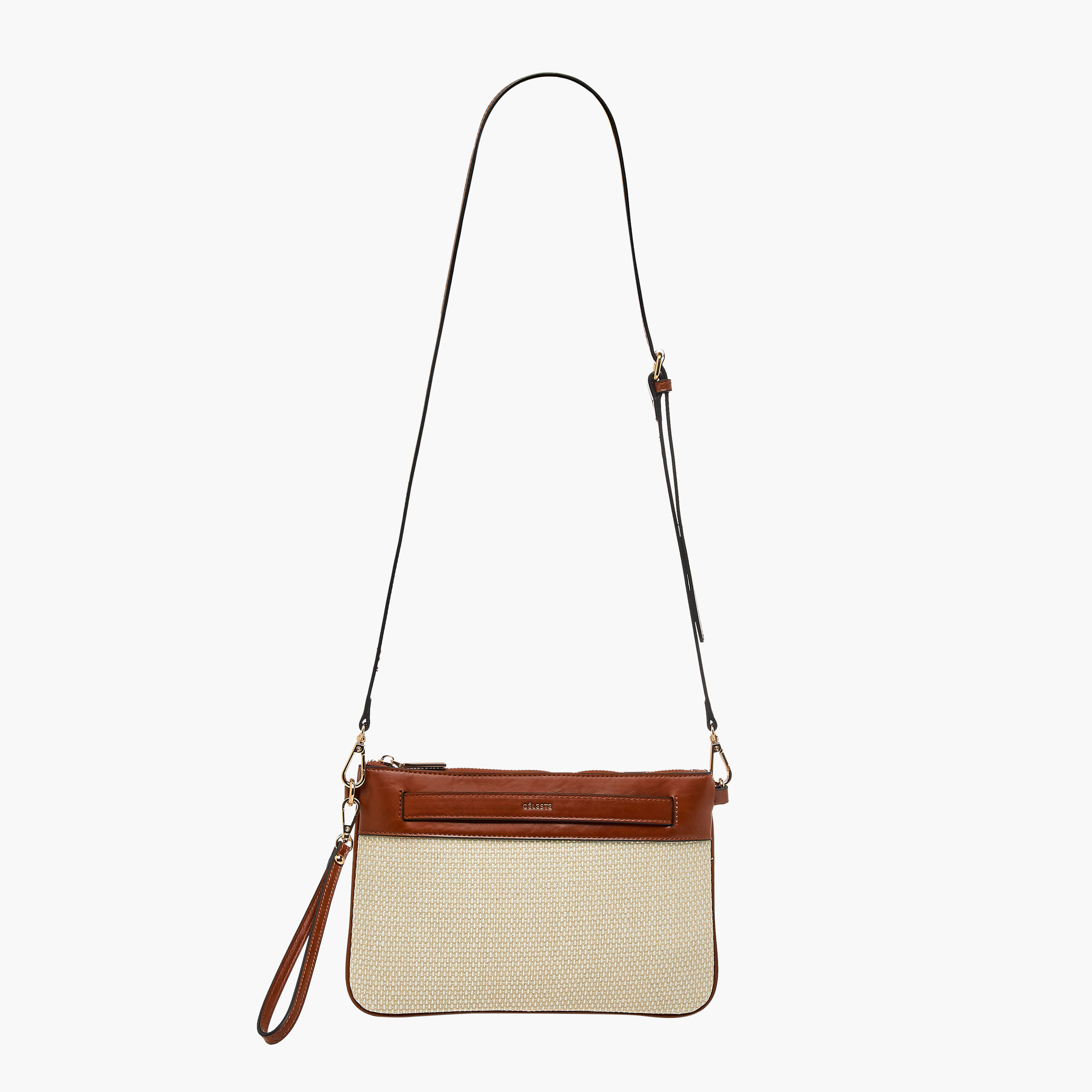 شنطة كلاتش بارزة الملمس بحزام قابل للفصل وسحاب إغلاق من سيليست-women-bagsandwallets-handbags-image-3