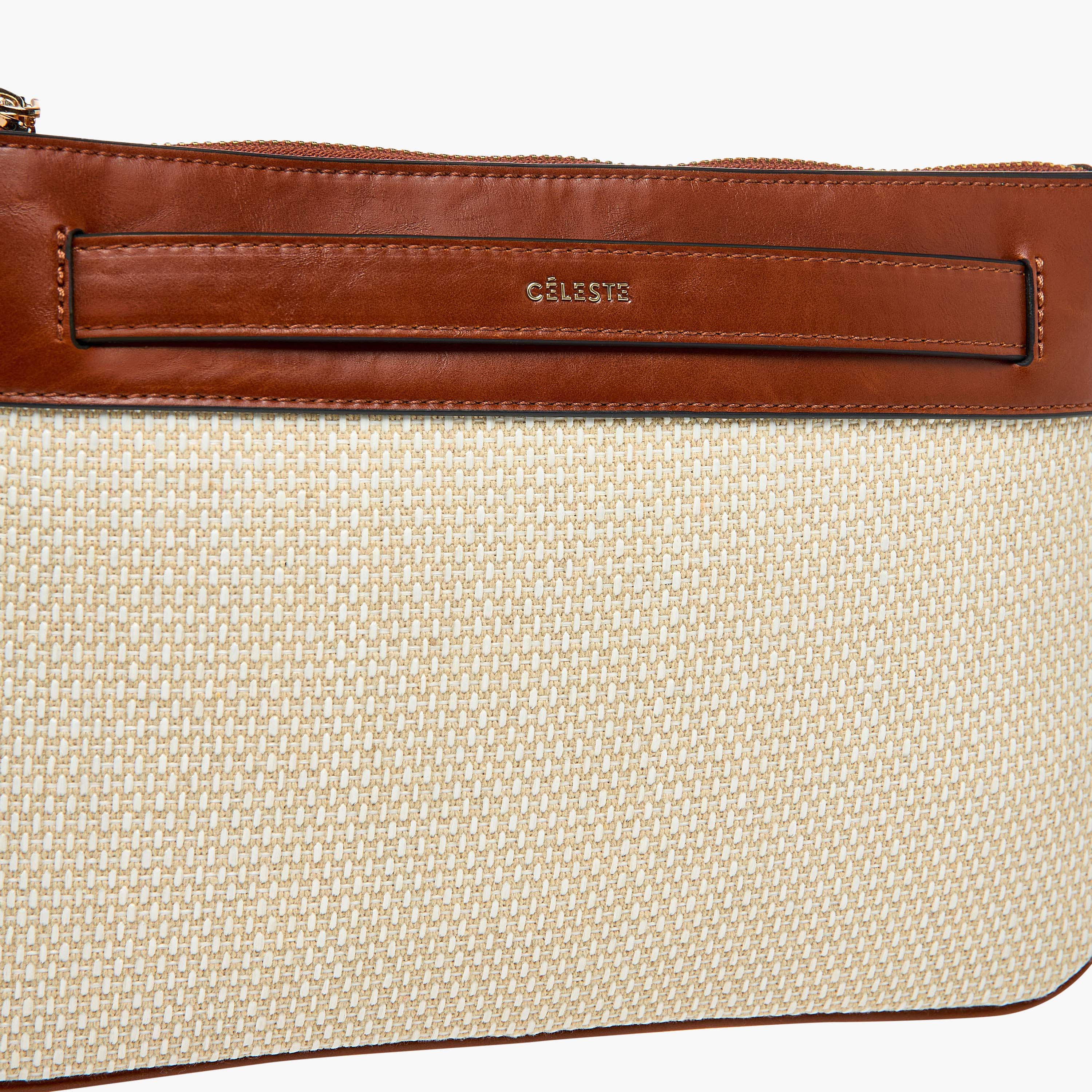شنطة كلاتش بارزة الملمس بحزام قابل للفصل وسحاب إغلاق من سيليست-women-bagsandwallets-handbags-image-5