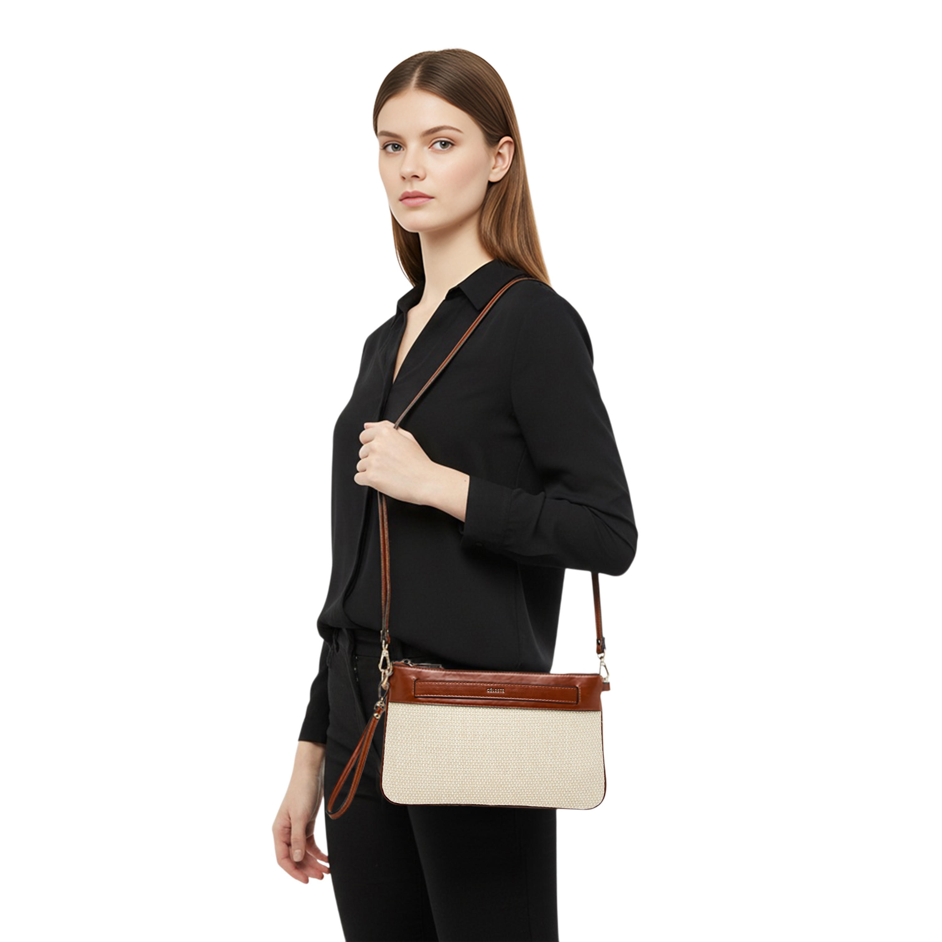 شنطة كلاتش بارزة الملمس بحزام قابل للفصل وسحاب إغلاق من سيليست-women-bagsandwallets-handbags-image-2