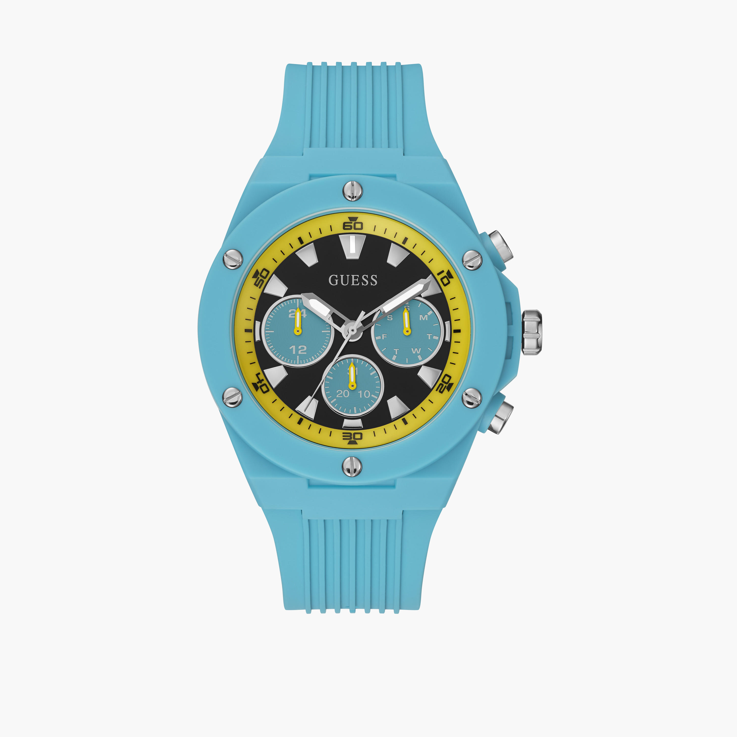 غيس- ساعة   كرونوغراف رجالية سوار سيليكون أزرق 46 مم | GW0268G4-men-watchesandjewellery-watches-image-1