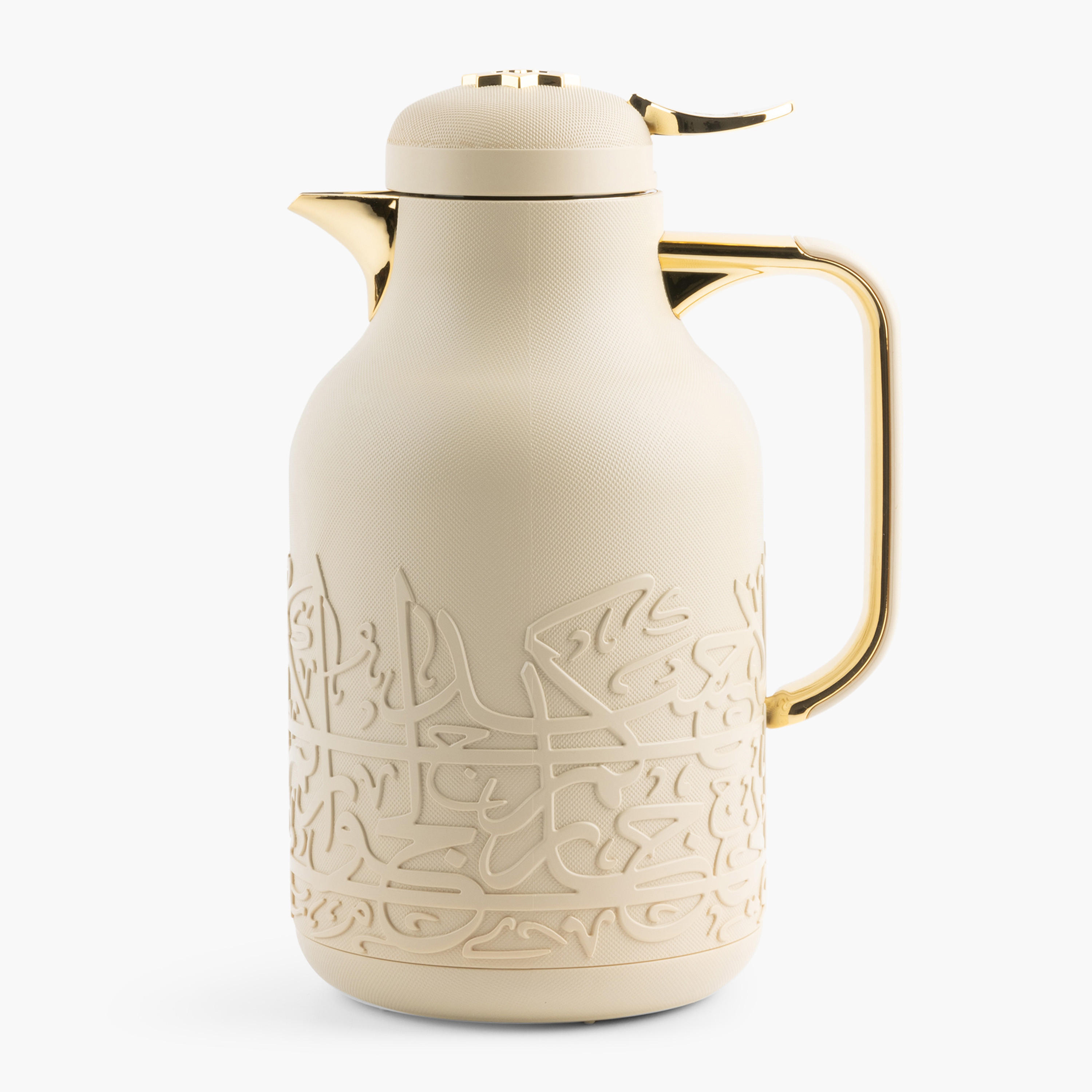 Otantik Jiwar Calligraphy Embossed Vacuum Flask - 1 L-household-dining-teaandcoffee-vacuumflaskscoffeeandteapots-image-1