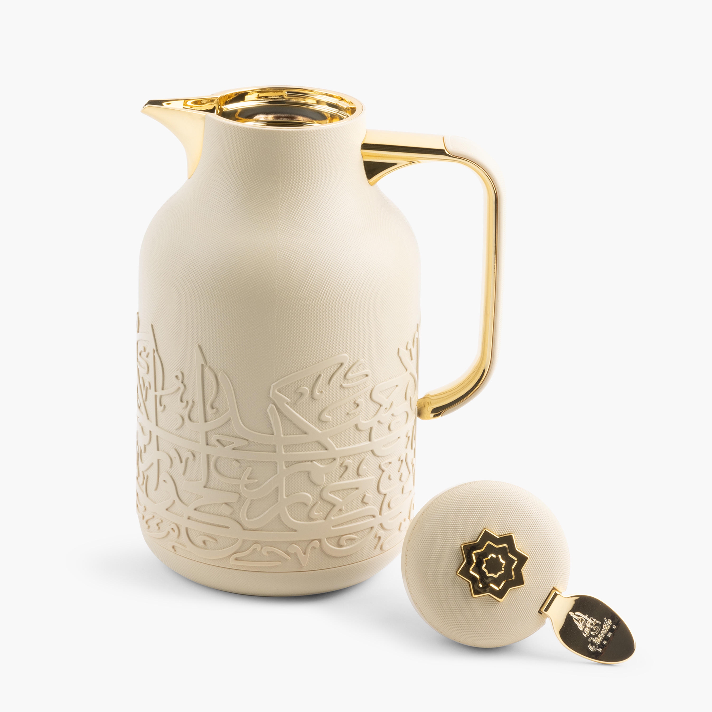 Otantik Jiwar Calligraphy Embossed Vacuum Flask - 1 L-household-dining-teaandcoffee-vacuumflaskscoffeeandteapots-image-3