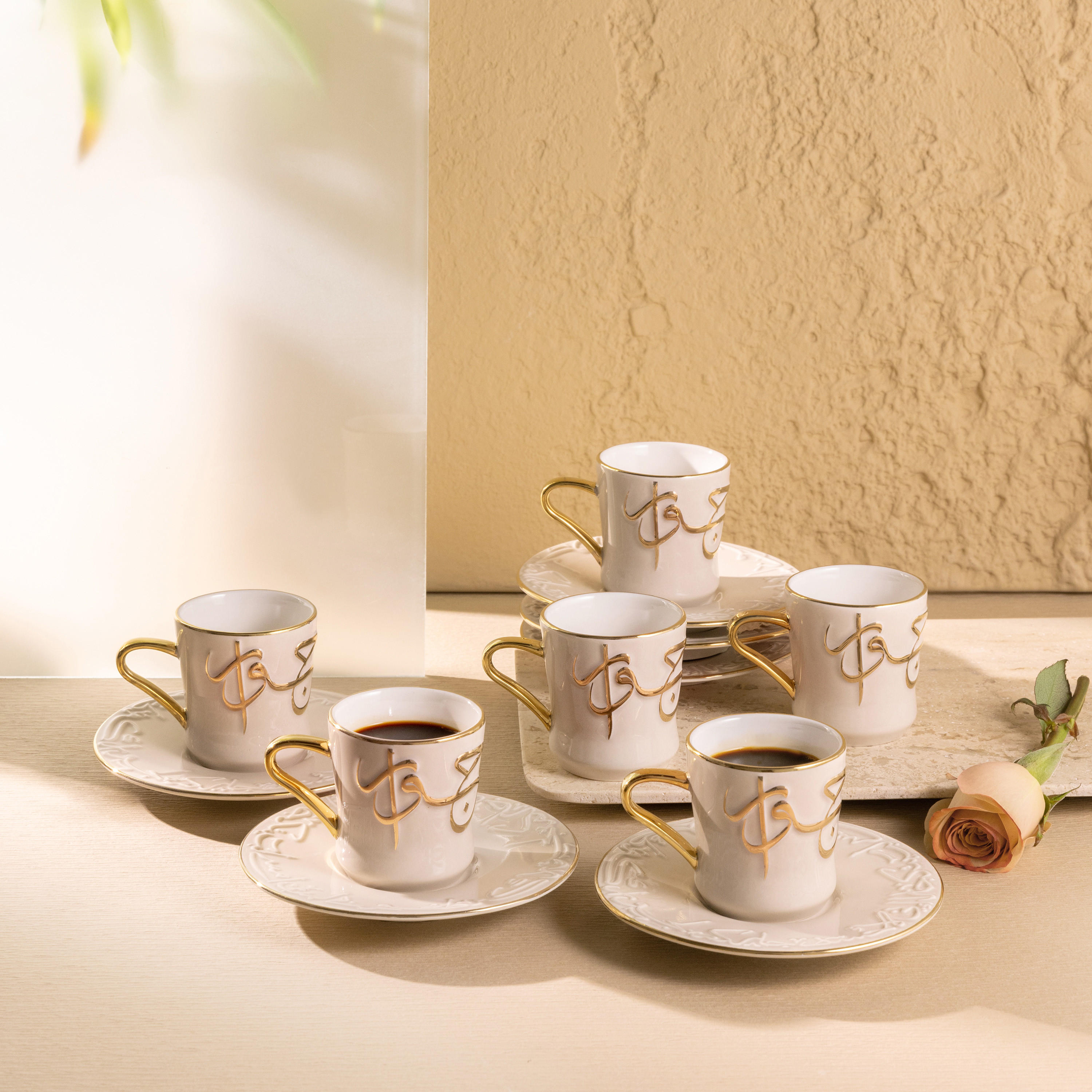 طقم فناجين شاي وصحون بورسلان 12 قطعة جيوار من أوتانتيك - 80 مل-household-dining-teaandcoffee-teaandcoffeesets-image-1