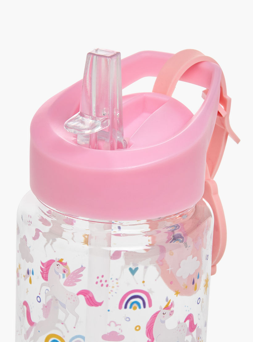 Manna Unicorn Plastic Water Bottle with Sipper and Name Tag Hanger – 440 ml-school-waterbottles-image-4