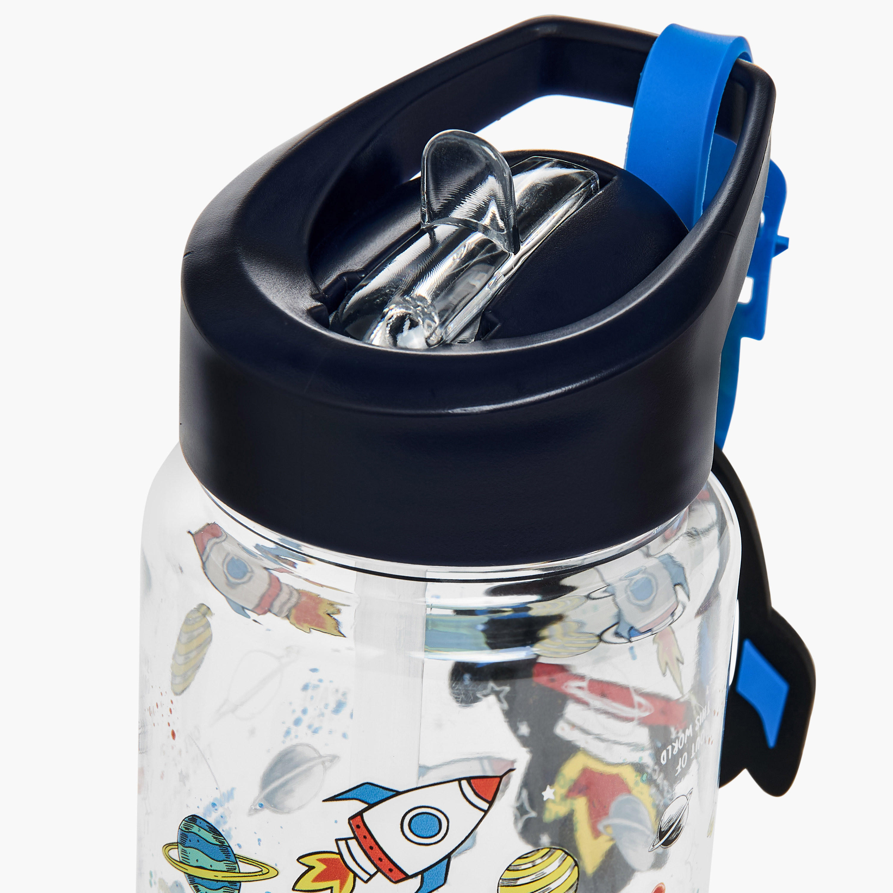 Manna Rocket Plastic Water Bottle with Sipper and Name Tag Hanger – 440 ml-school-waterbottles-image-3