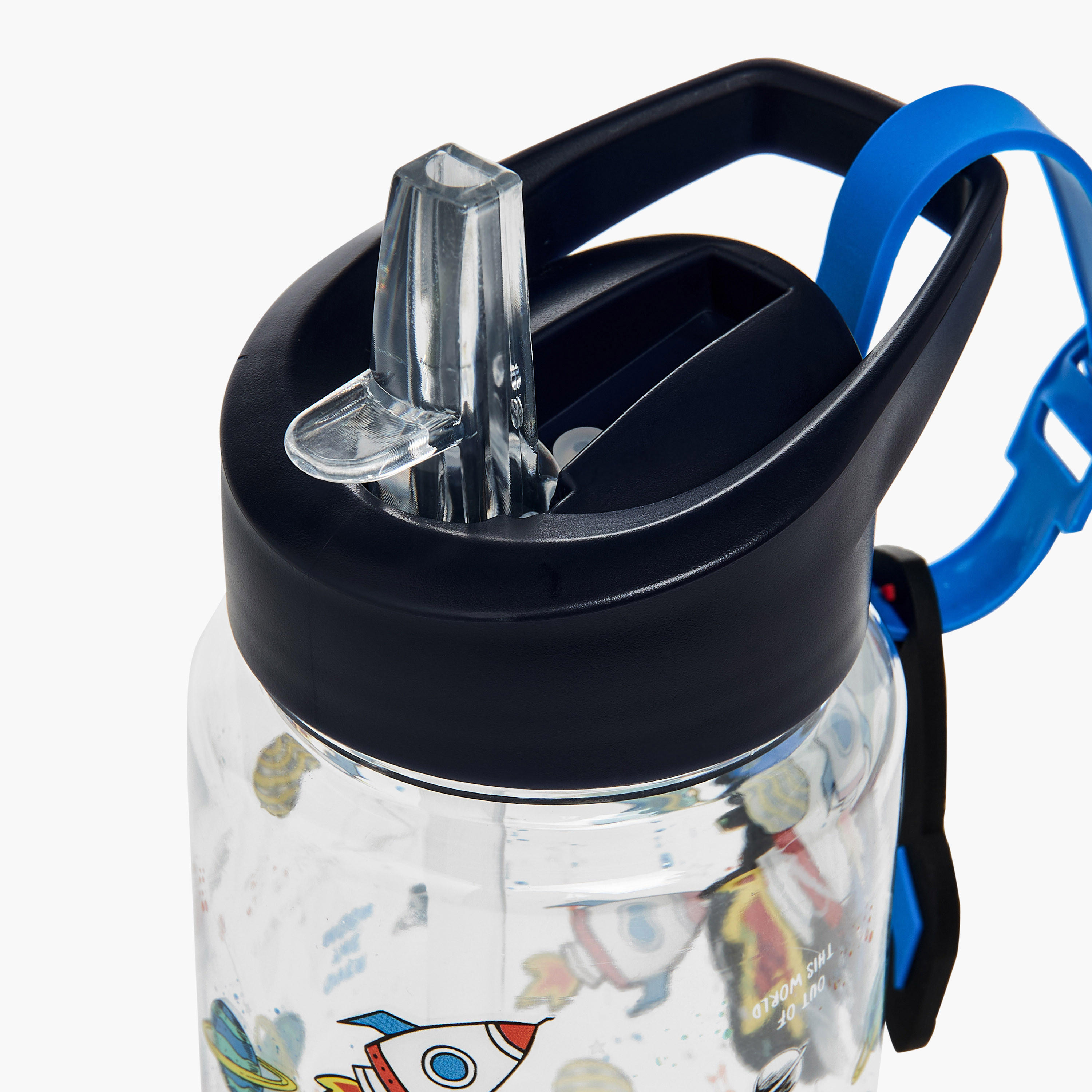 Manna Rocket Plastic Water Bottle with Sipper and Name Tag Hanger – 440 ml-school-waterbottles-image-4