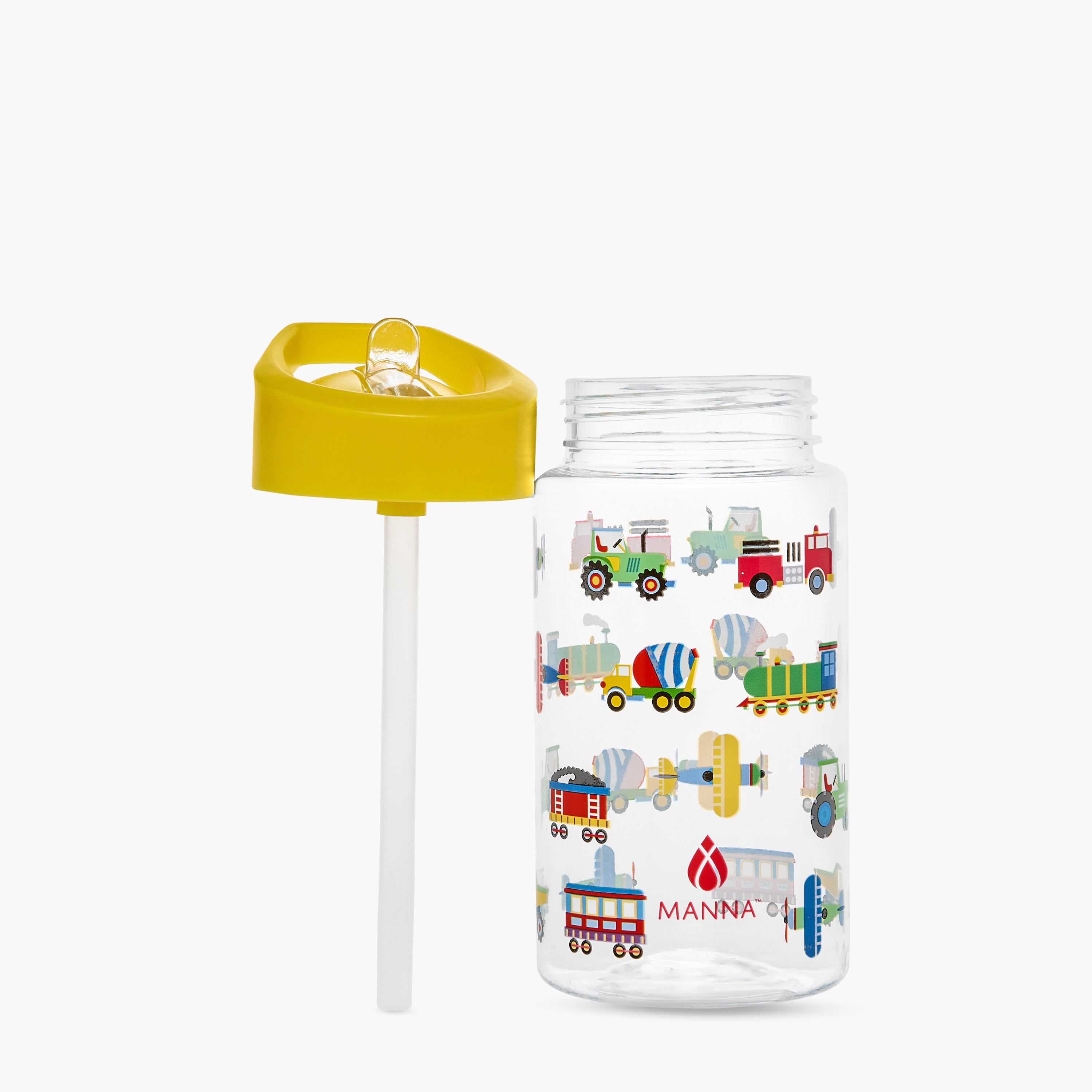 Manna Truck Plastic Water Bottle with Sipper and Name Tag Hanger – 440 ml-school-waterbottles-image-2