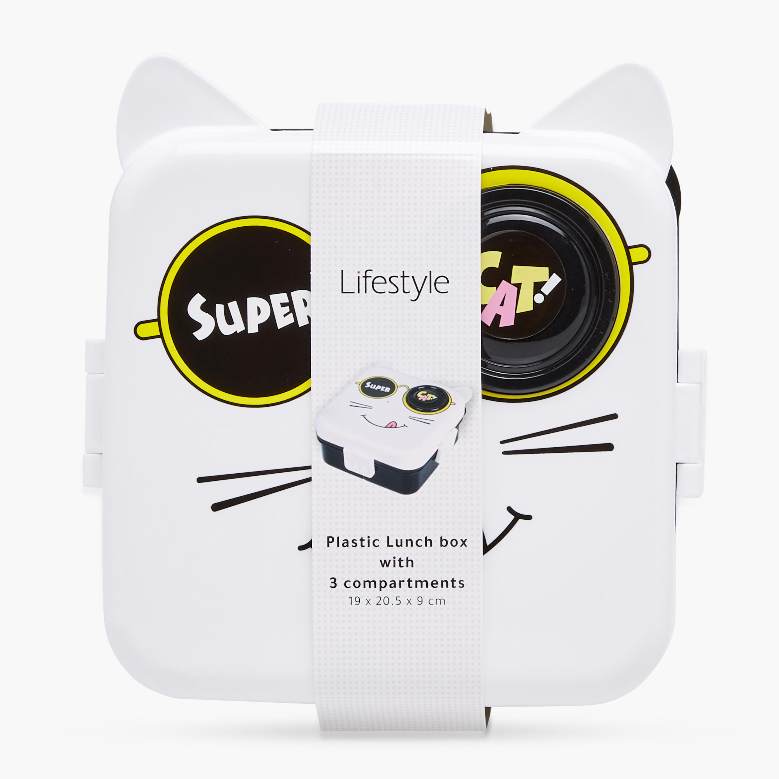 Cat Print Sectioned Lunch Box with Spoon-school-lunchessentials-lunchboxes-image-7