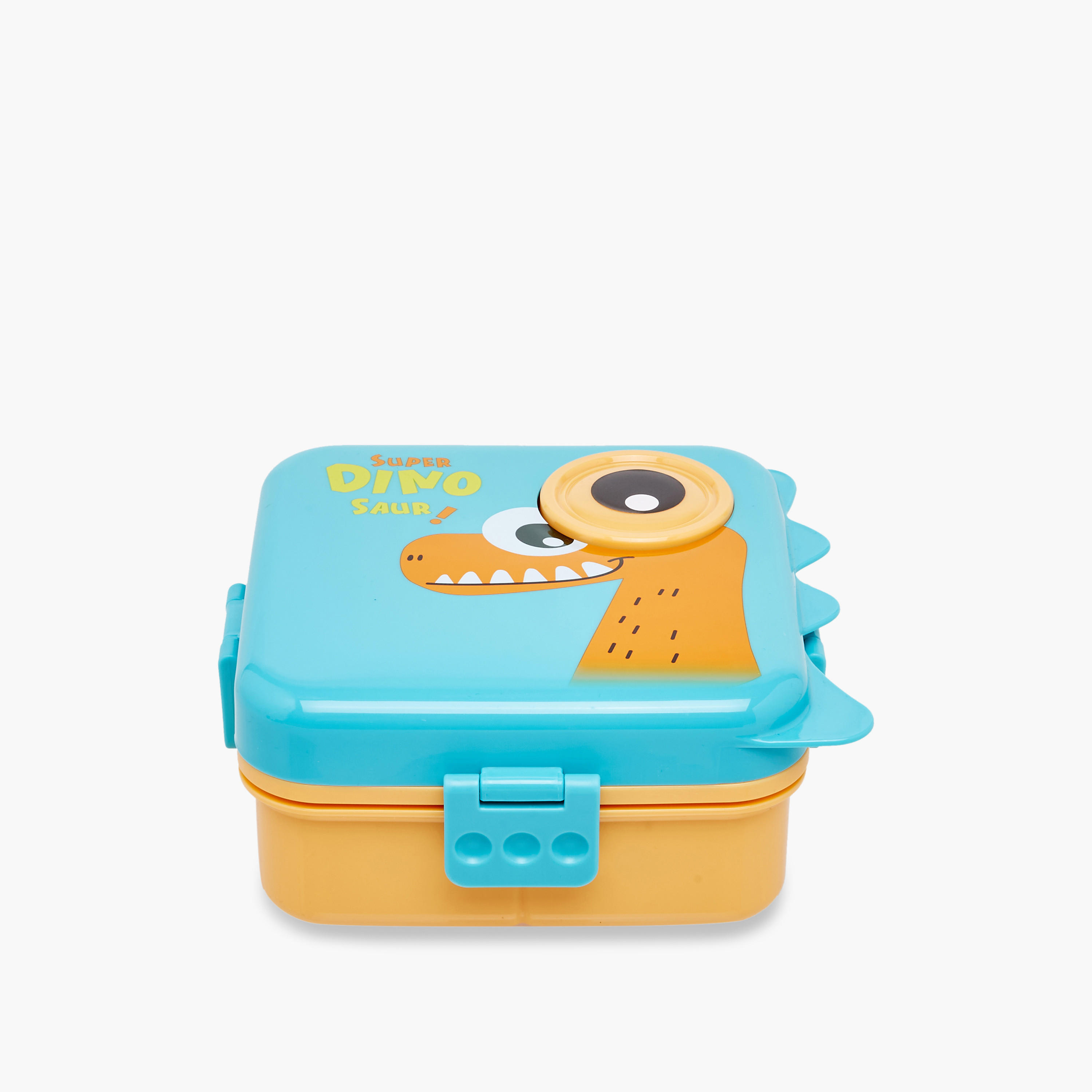 Dinosaur Print Sectioned Lunch Box with Spoon-school-lunchessentials-lunchboxes-image-1