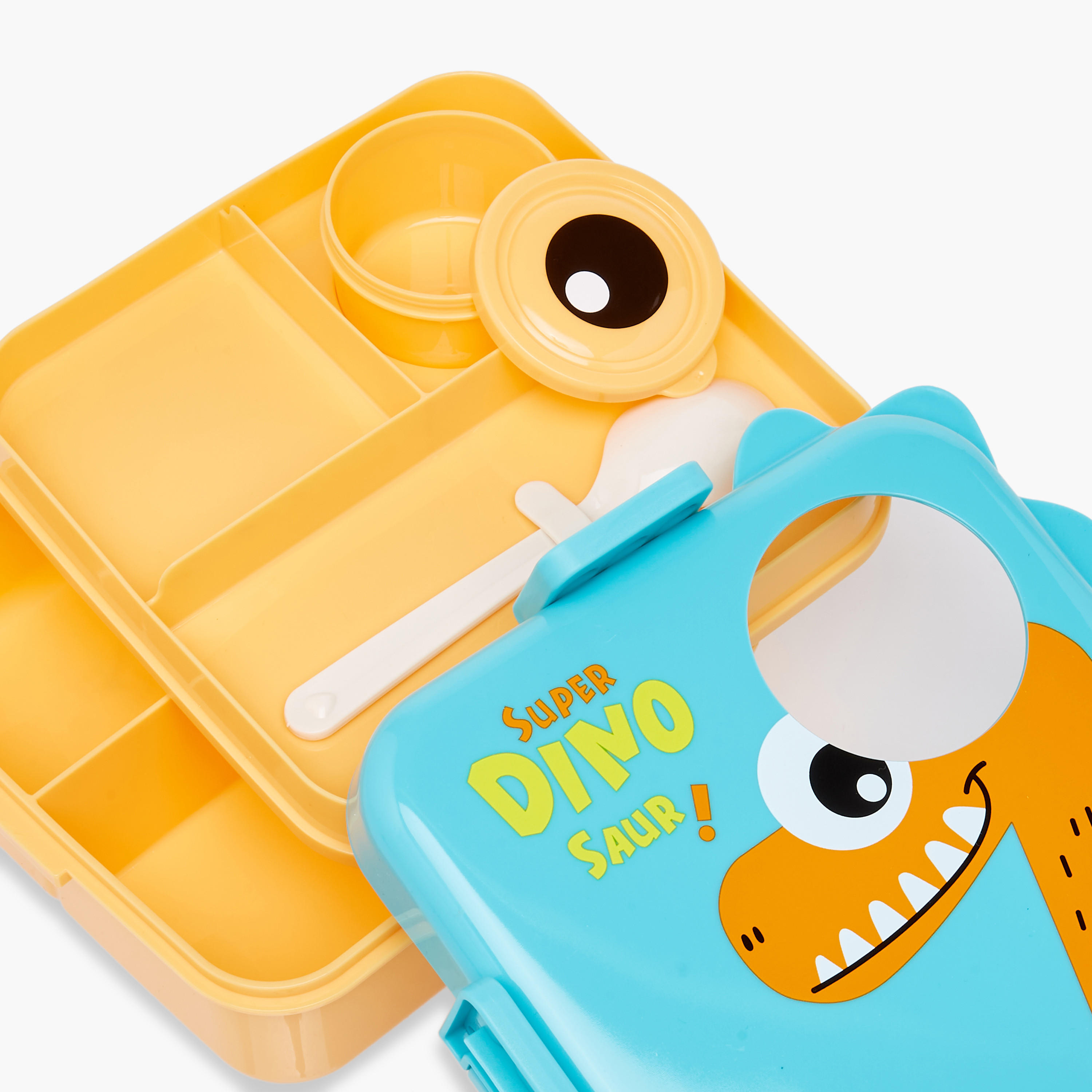 صندوق غداء مقسم بطبعات ديناصور وملعقة-school-lunchessentials-lunchboxes-image-5