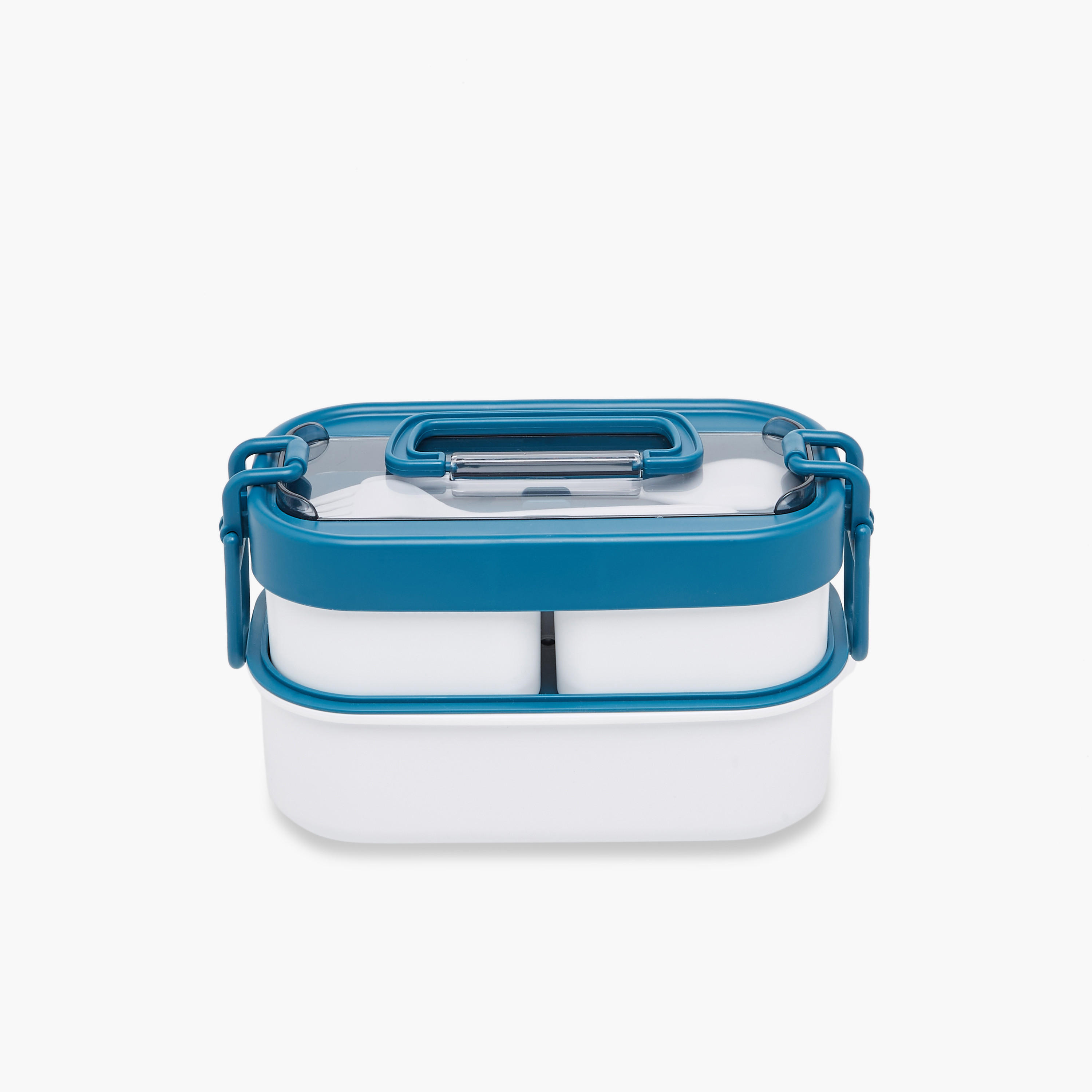 Solid 3-Compartment Lunch Box with Spoon and Fork - 1.3 L-school-lunchessentials-lunchboxes-image-1
