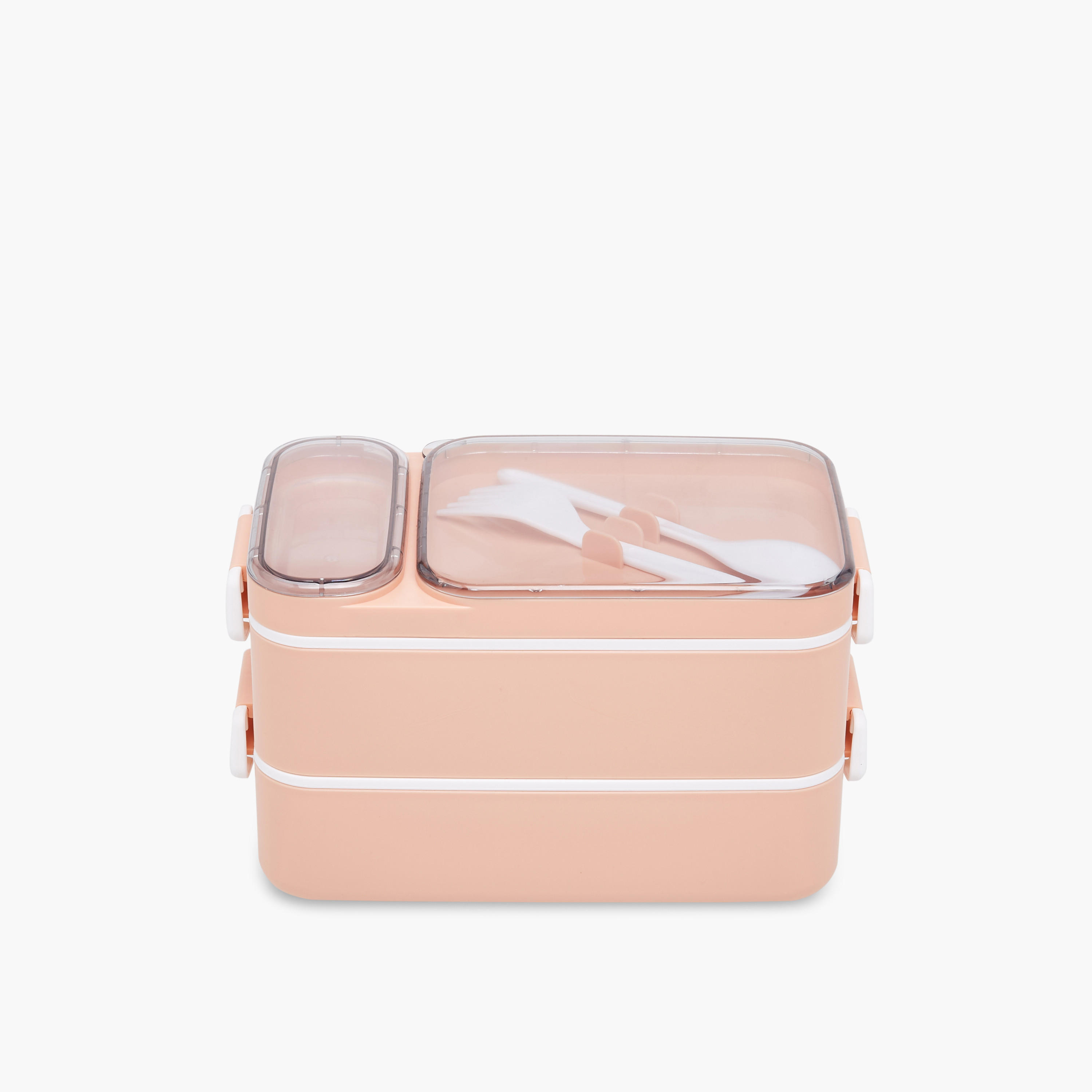 Solid 3-Compartment Lunch Box with Spoon and Fork - 1.6 L-school-lunchessentials-lunchboxes-image-1