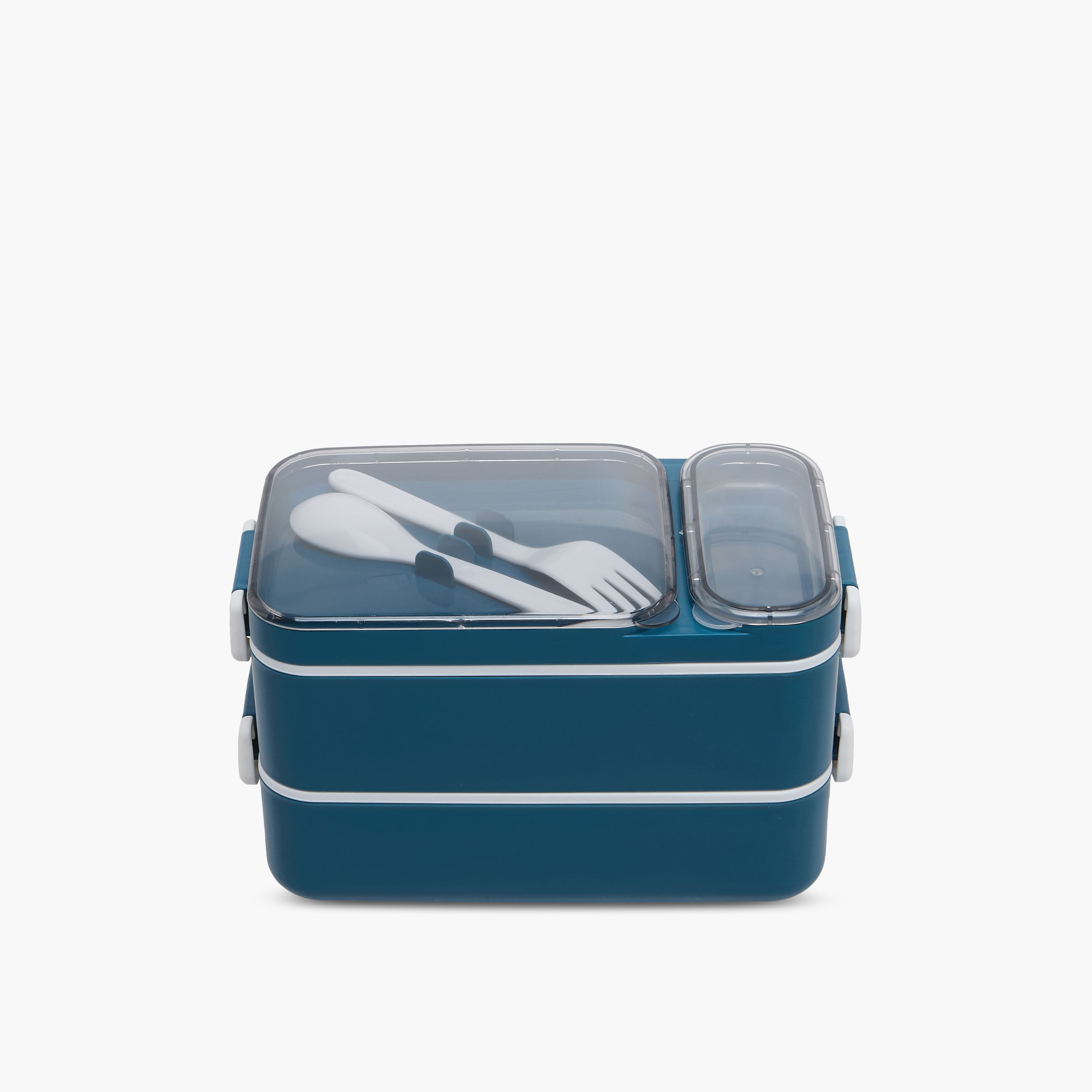 Solid 2-Compartment Lunch Box with Cutlery-school-lunchessentials-lunchboxes-image-1