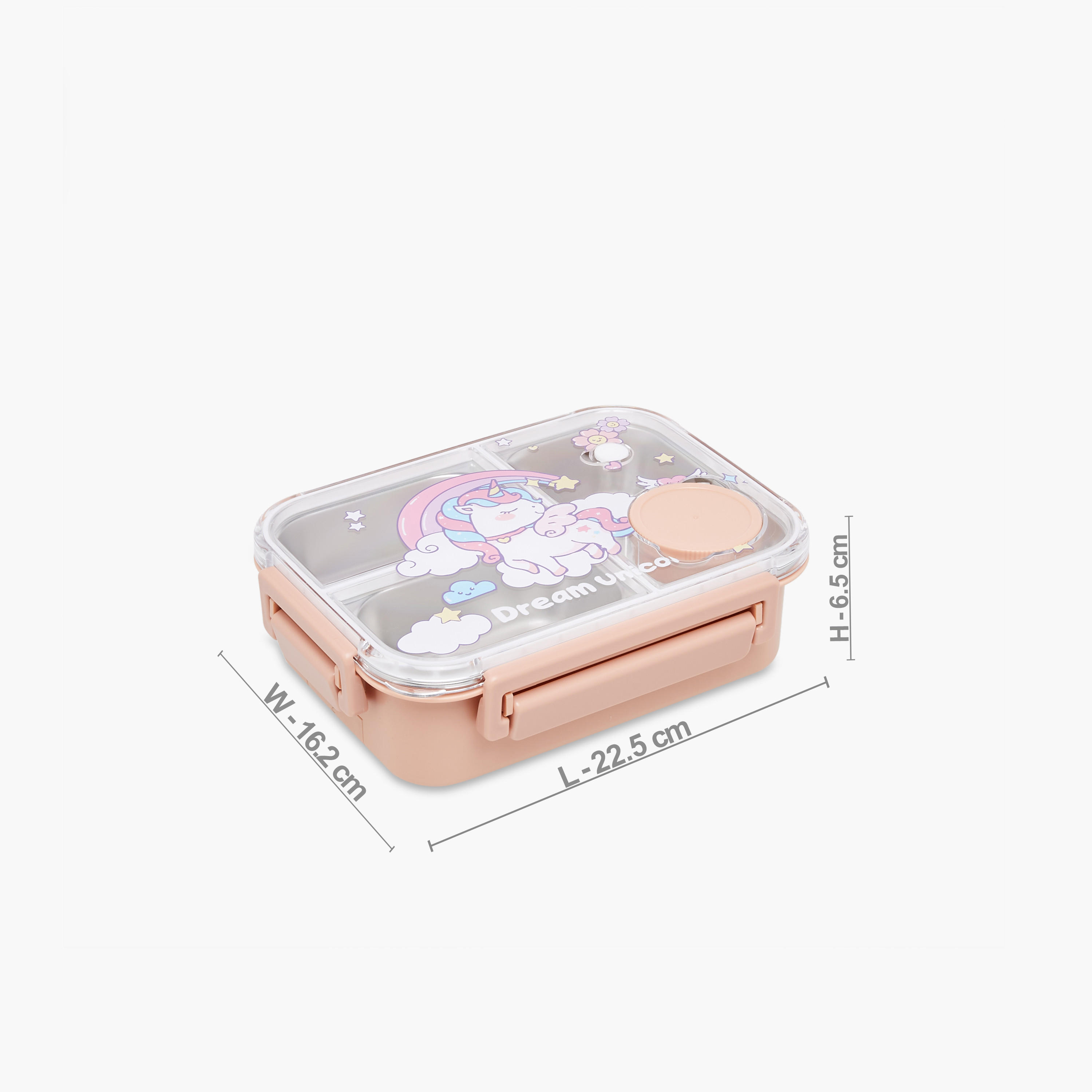 صندوق غداء ستانلس ستيل مقسم بطبعات يونيكورن مع غطاء قفل بمشبك-school-lunchessentials-lunchboxes-image-7