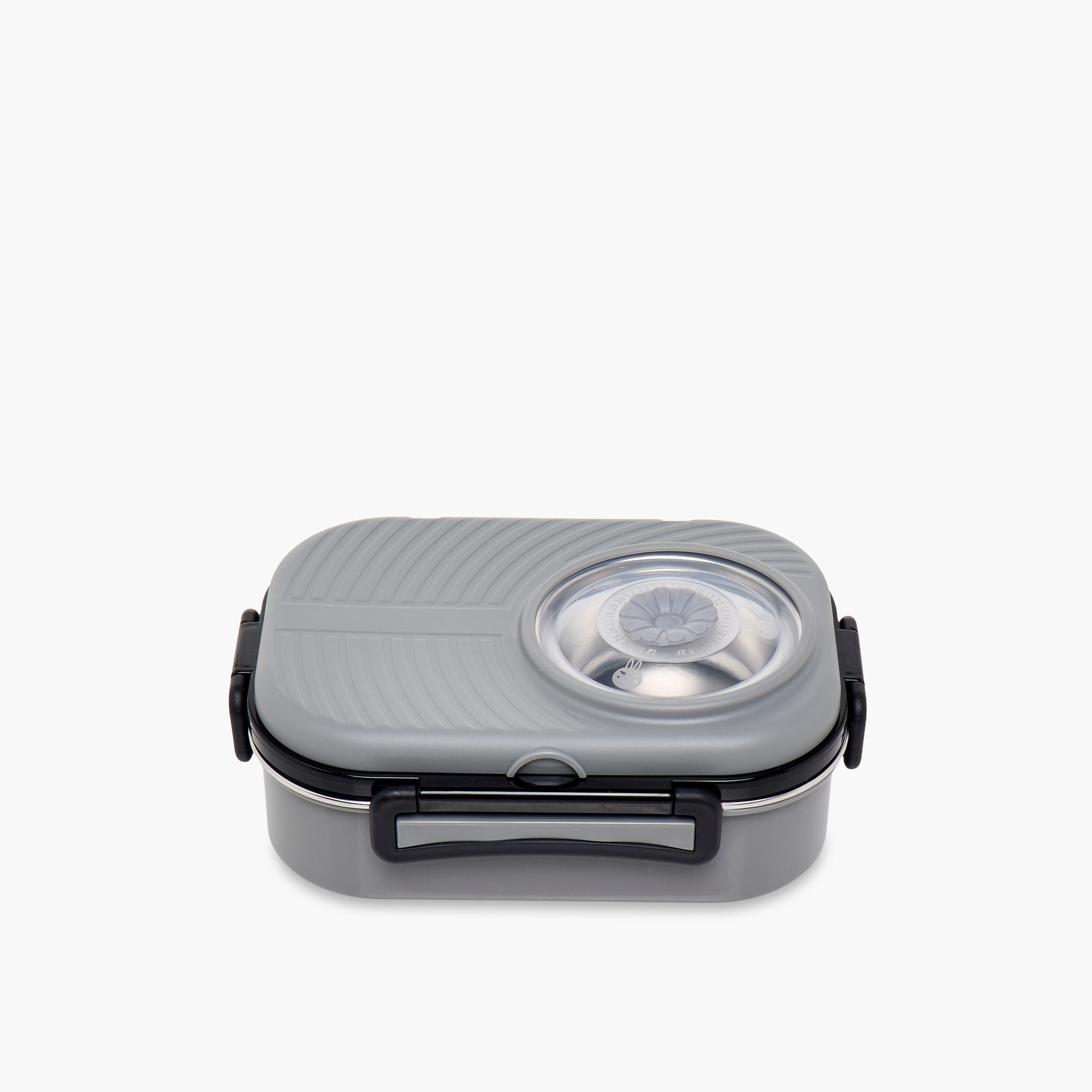 صندوق غداء ستانلس ستيل بقسمين مع ملعقة وشوكة - 1 لتر-school-lunchessentials-lunchboxes-image-1