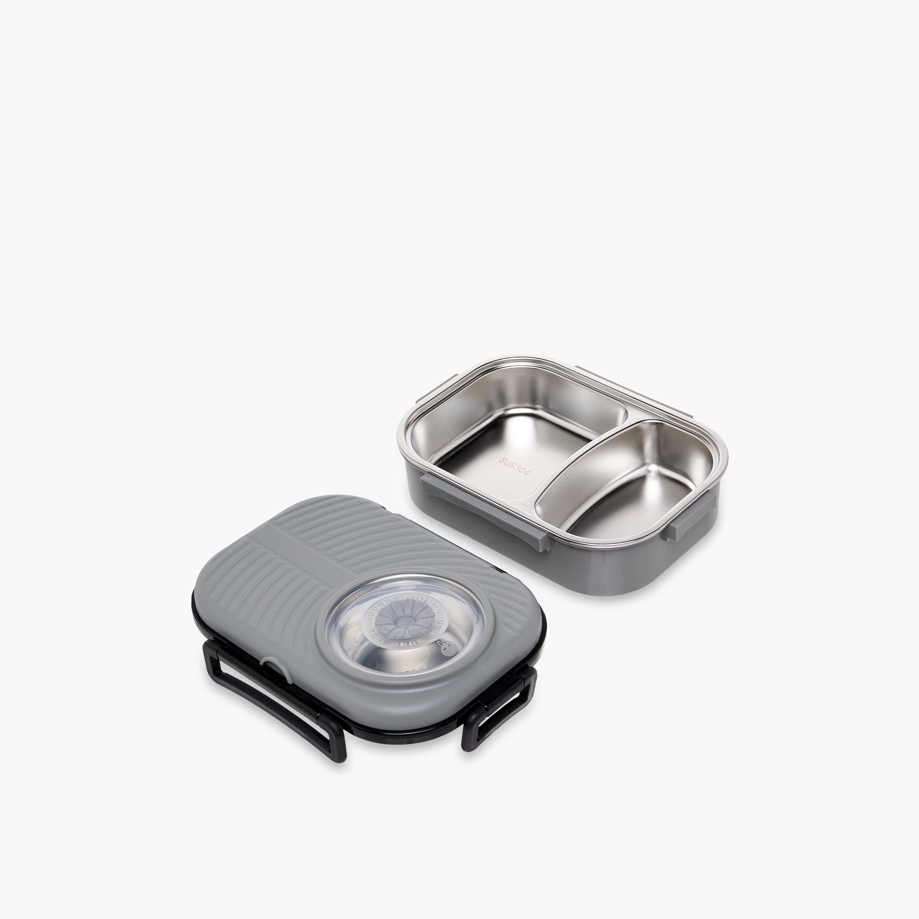 صندوق غداء ستانلس ستيل بقسمين مع ملعقة وشوكة - 1 لتر-school-lunchessentials-lunchboxes-image-4
