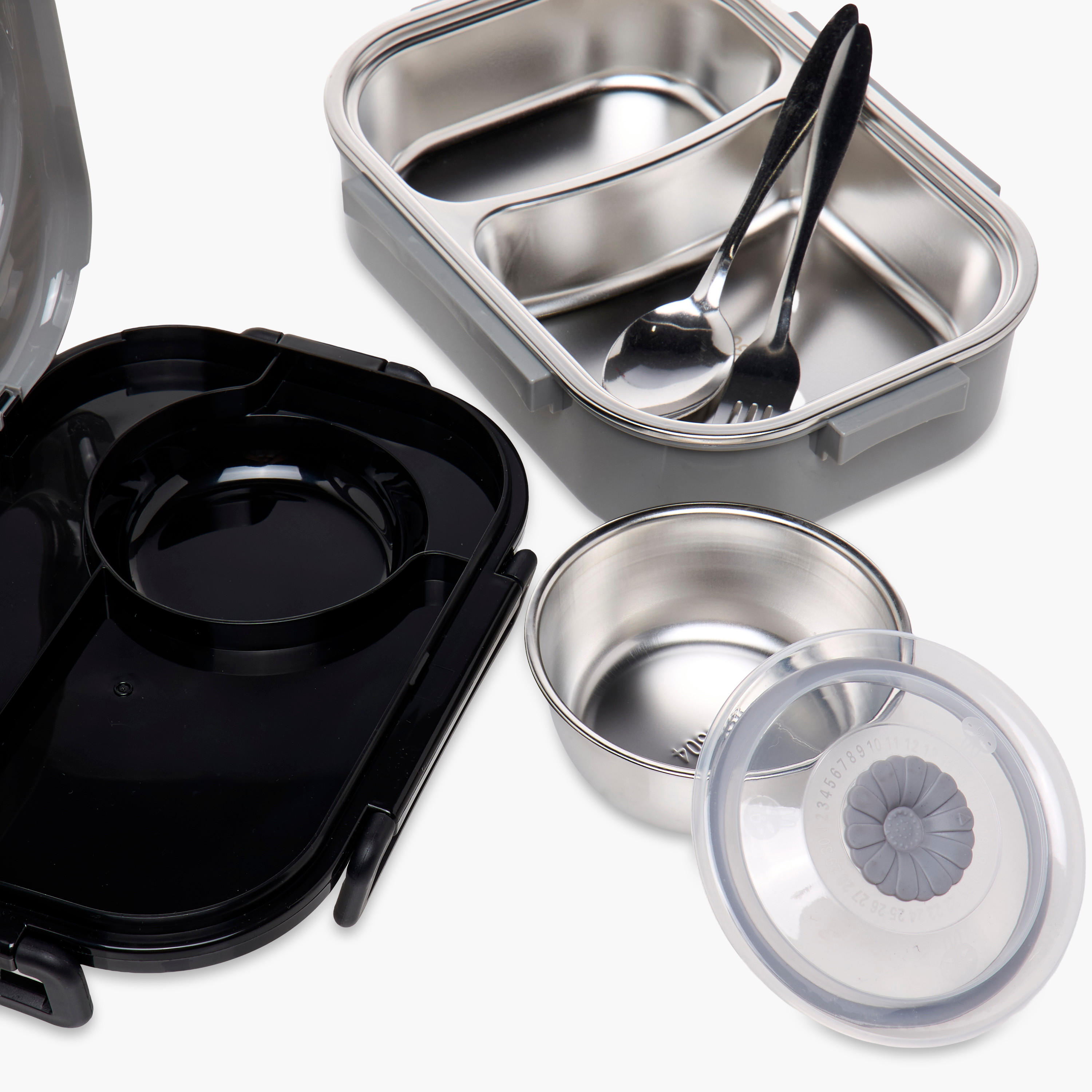 صندوق غداء ستانلس ستيل بقسمين مع ملعقة وشوكة - 1 لتر-school-lunchessentials-lunchboxes-image-6
