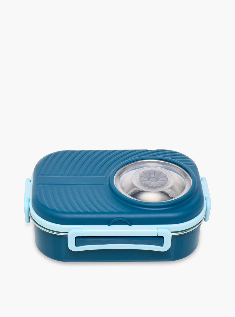 Stainless Steel 3-Compartment Lunch Box with Cutlery - 1 L-school-lunchessentials-lunchboxes-image-1