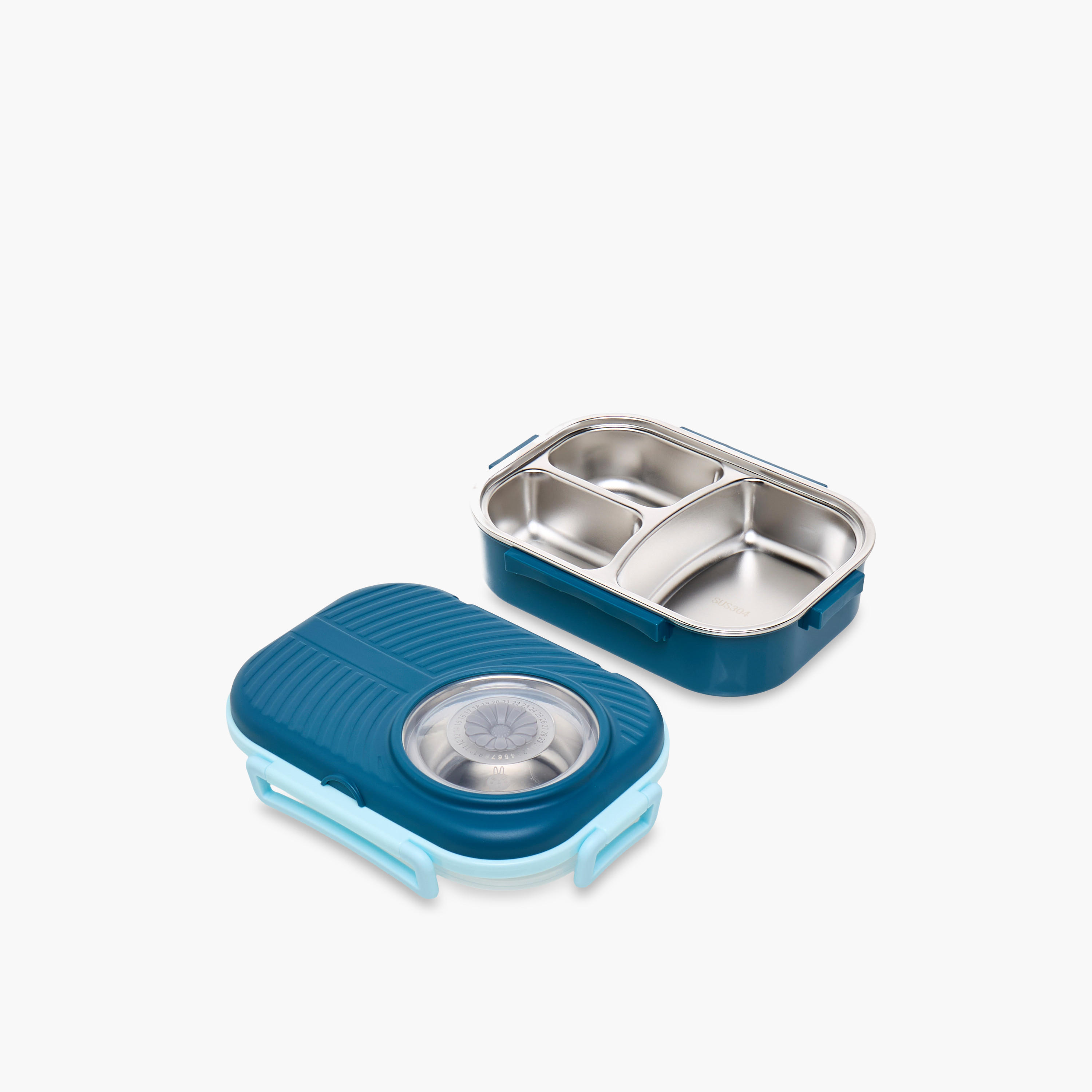 Stainless Steel 3-Compartment Lunch Box with Cutlery - 1 L-school-lunchessentials-lunchboxes-image-4